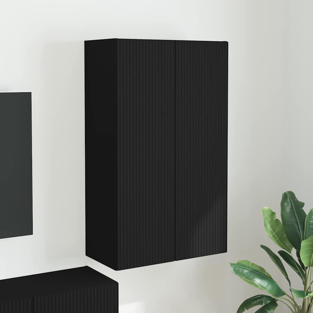 Meuble TV mural Noir 59,5 x 31 x 100 cm Bois d'ingénierie - XIOS