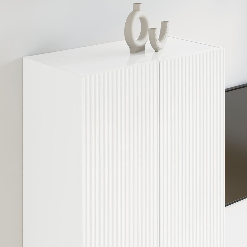 Meuble TV mural Montage mural Blanc brillant 59,5 x 31 x 100 cm - XIOS