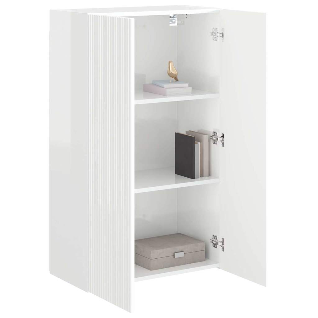 Meuble TV mural Montage mural Blanc brillant 59,5 x 31 x 100 cm - XIOS