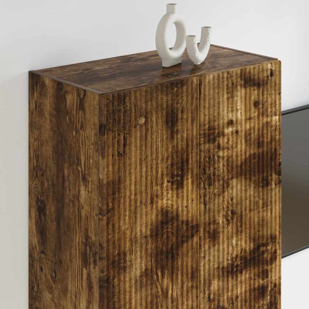 Meuble TV mural Chêne fumé 59,5 x 31 x 100 cm Bois d'ingénierie - XIOS