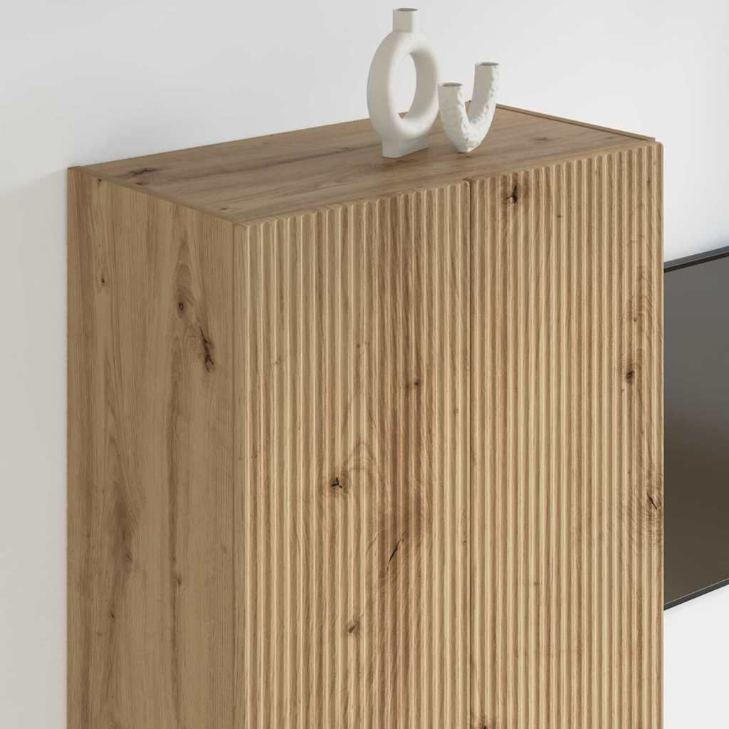 Meuble TV mural Chêne artisanal 59,5 x 31 x 100 cm - XIOS