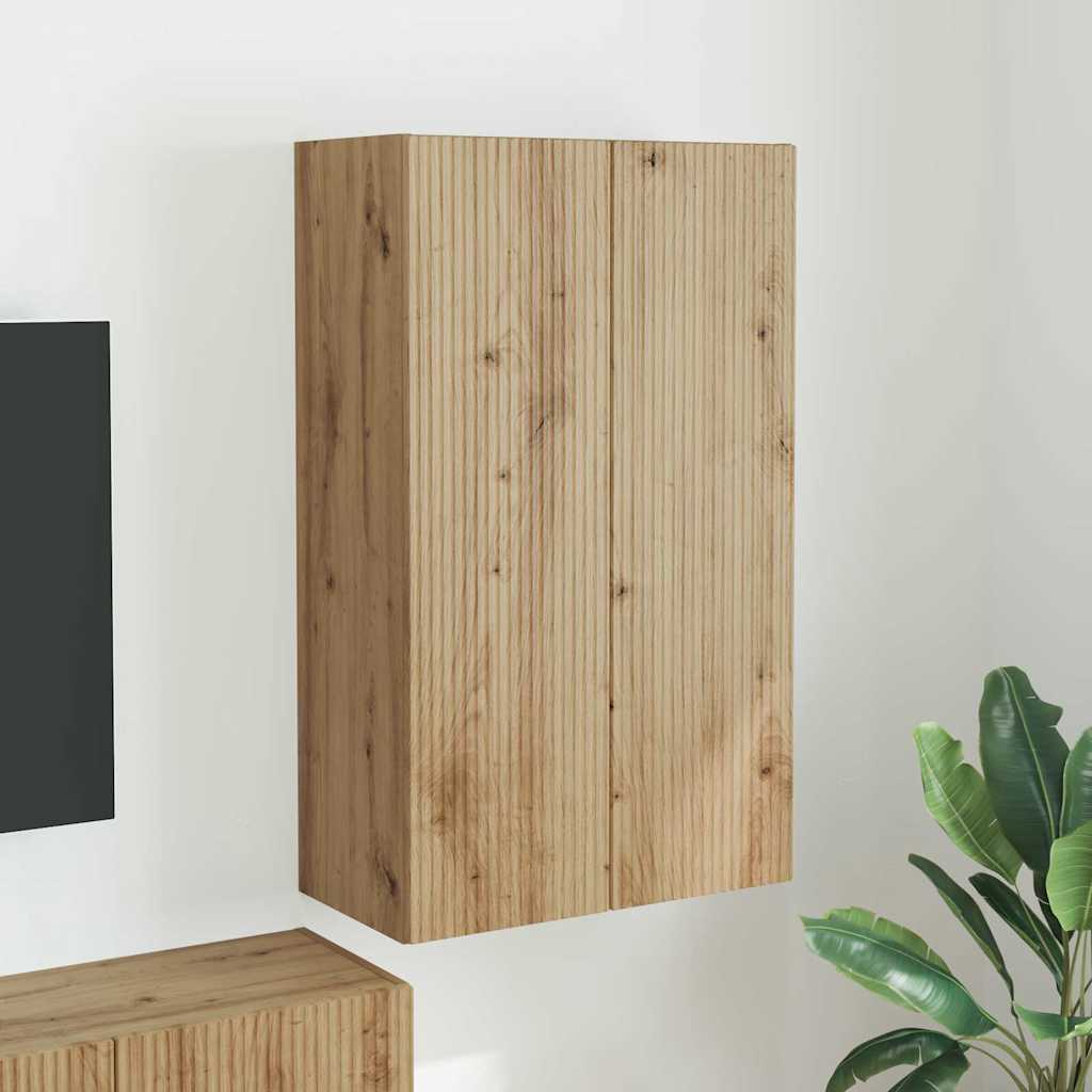 Meuble TV mural Chêne artisanal 59,5 x 31 x 100 cm - XIOS