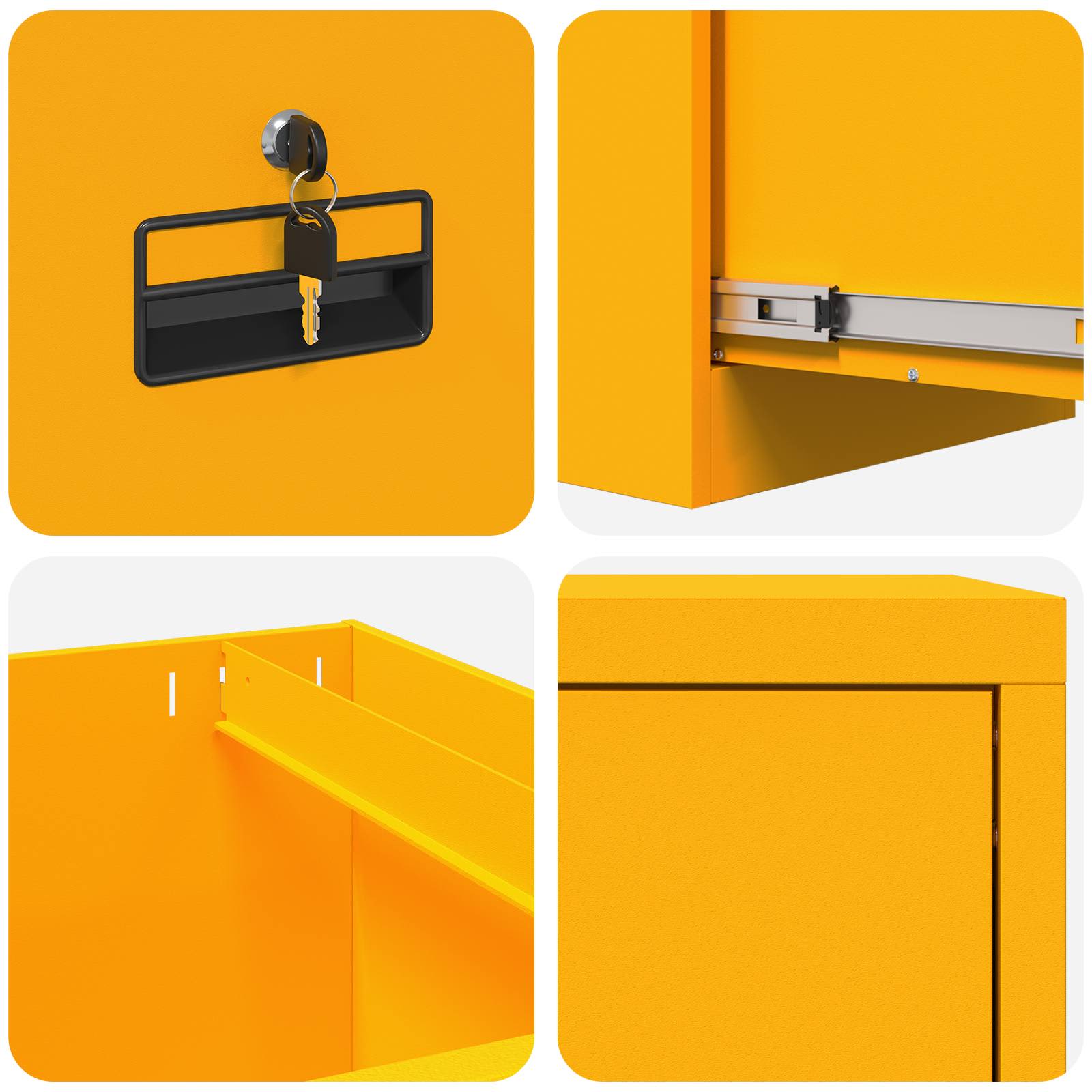 Cabinet de Dossier Jaune moutarde 44 x 50 x 106.5 cm - XIOS