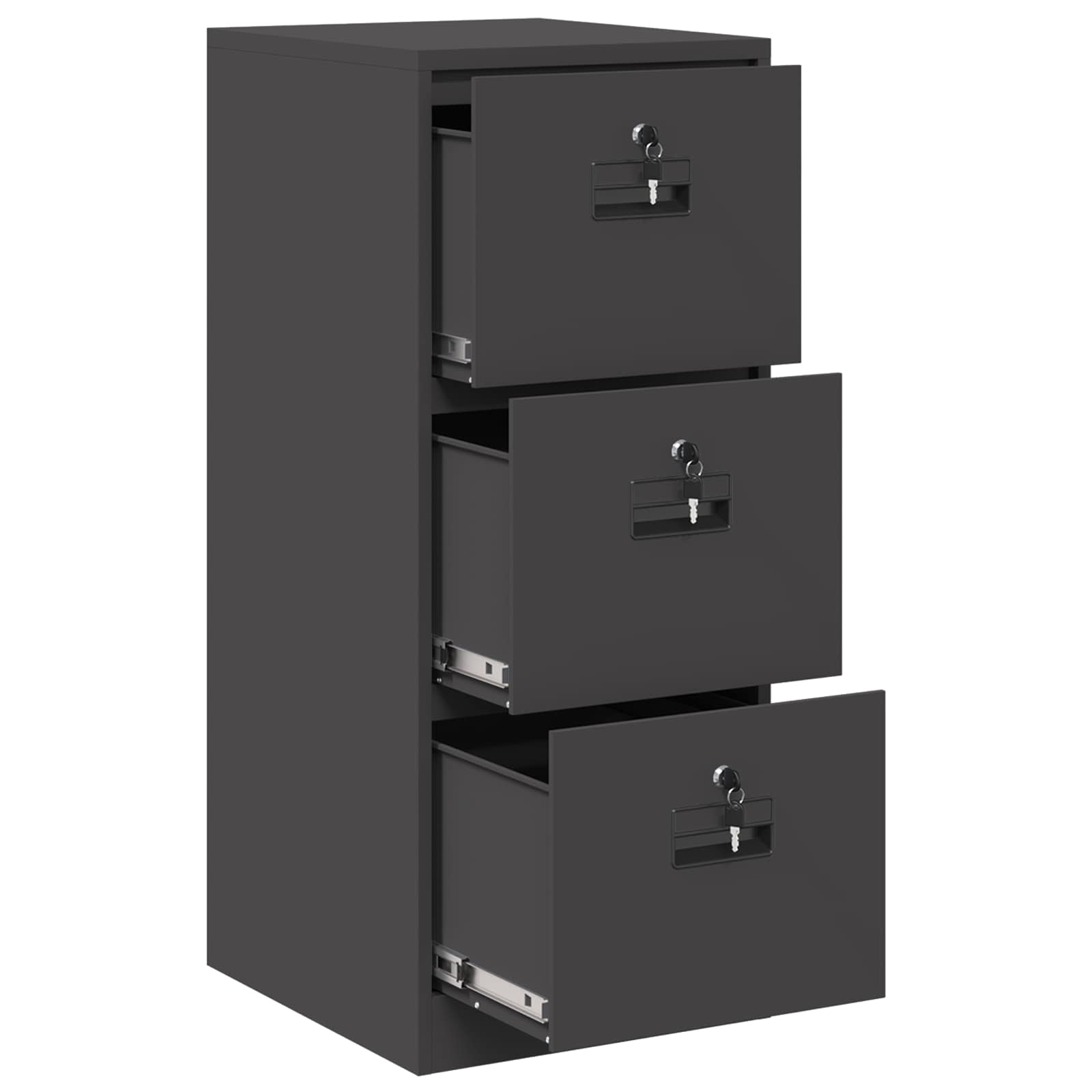 Cabinet de Dossier Noir 44 x 50 x 106.5 cm Acier Laminé à Froid - XIOS