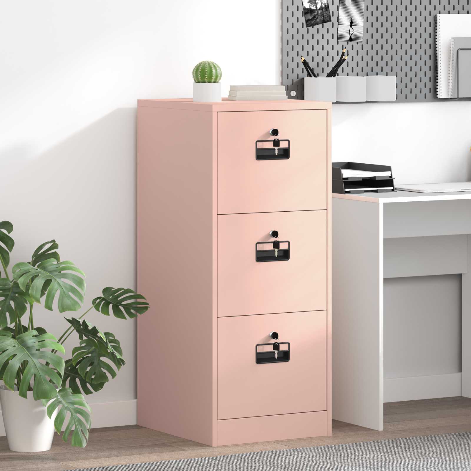 Cabinet de Dossier Rose 44 x 50 x 106.5 cm Acier Laminé à Froid - XIOS