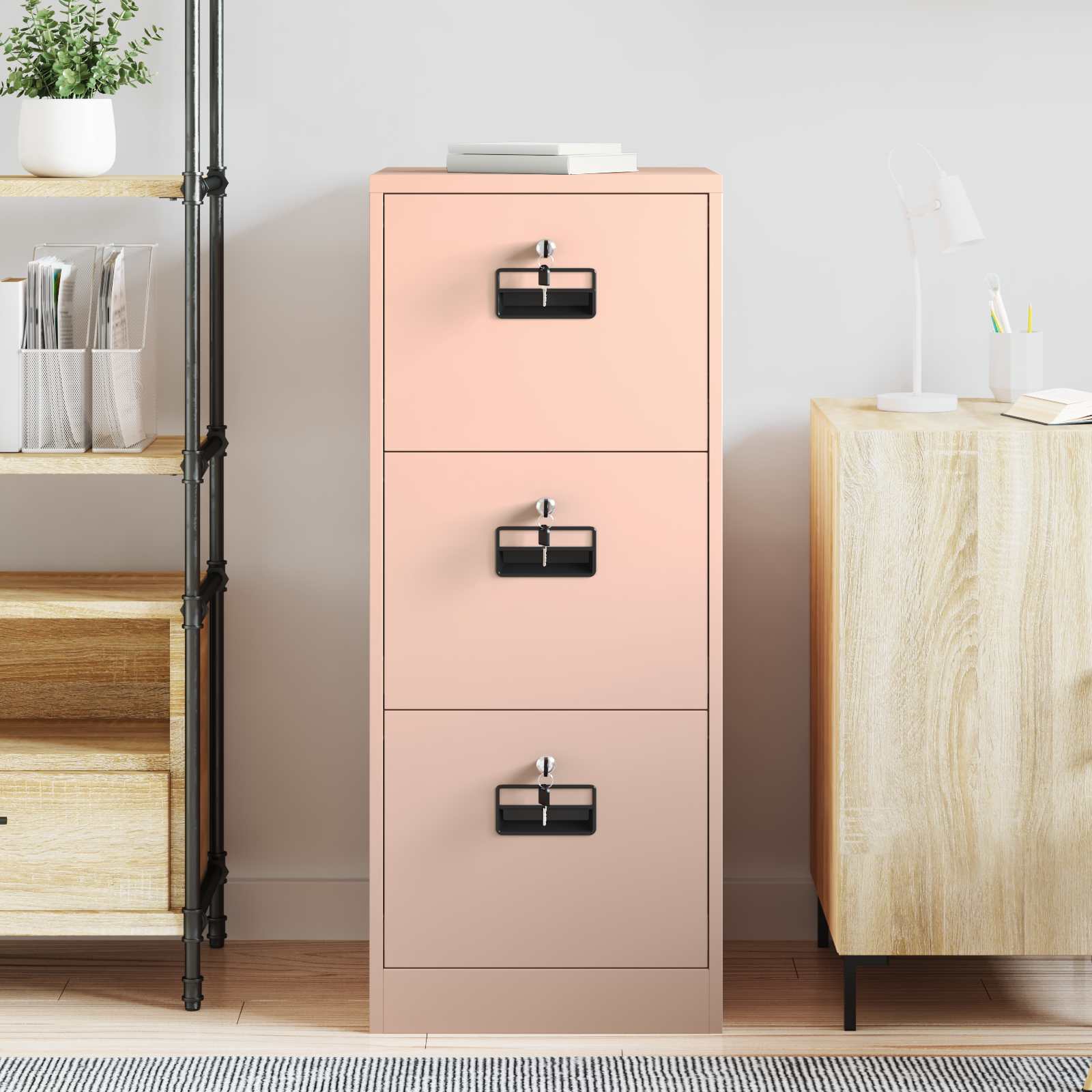 Cabinet de Dossier Rose 44 x 50 x 106.5 cm Acier Laminé à Froid - XIOS