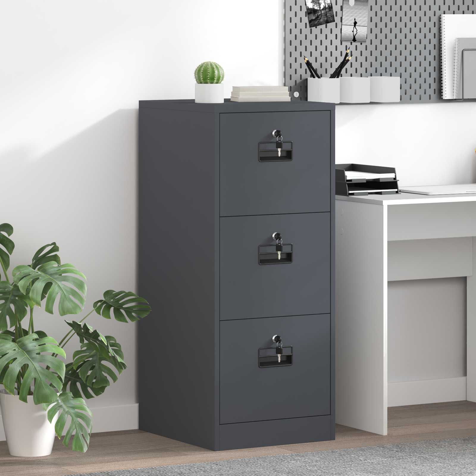 Cabinet de Dossier avec tiroir Anthracite 44 x 50 x 106.5 cm - XIOS