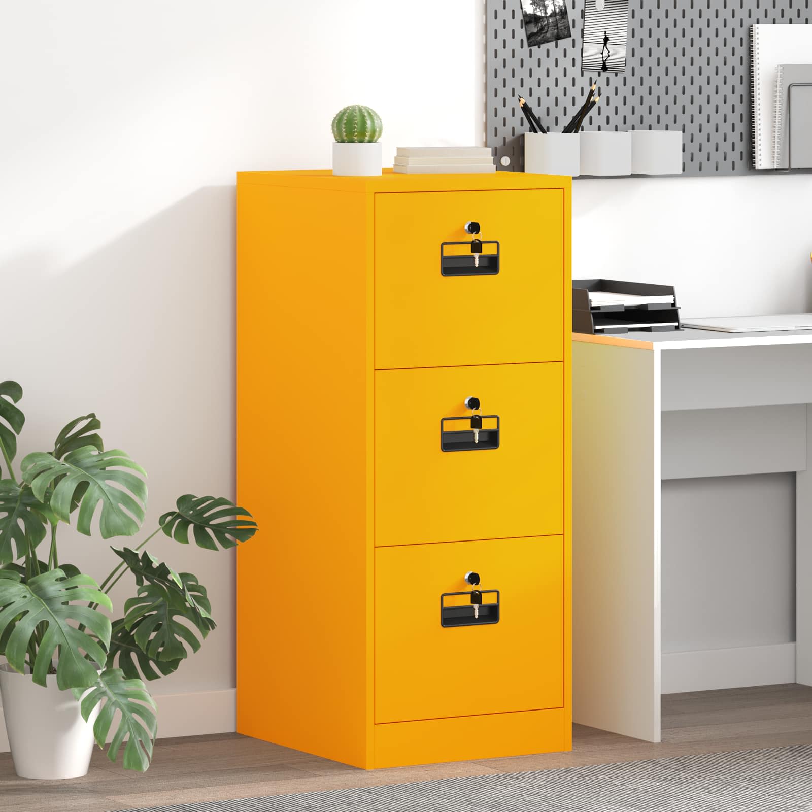 Cabinet de Dossier Jaune moutarde 44 x 50 x 106.5 cm - XIOS