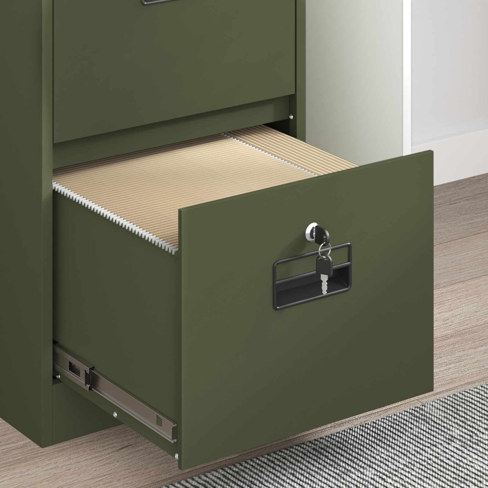 Cabinet de Dossier avec tiroir Vert olive 44 x 50 x 106.5 cm - XIOS