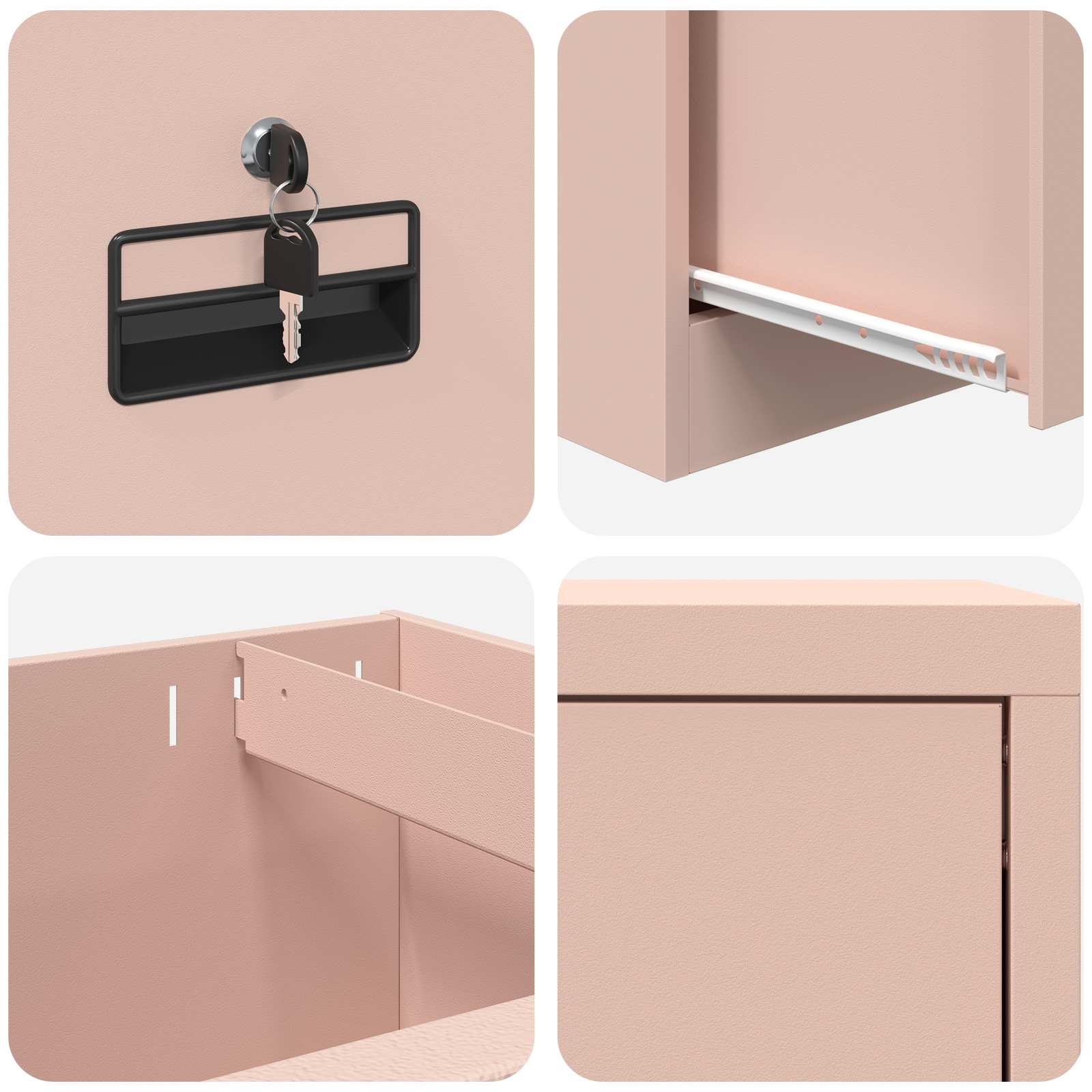 Cabinet de Dossier Rose 44 x 50 x 106.5 cm Acier Laminé à Froid - XIOS