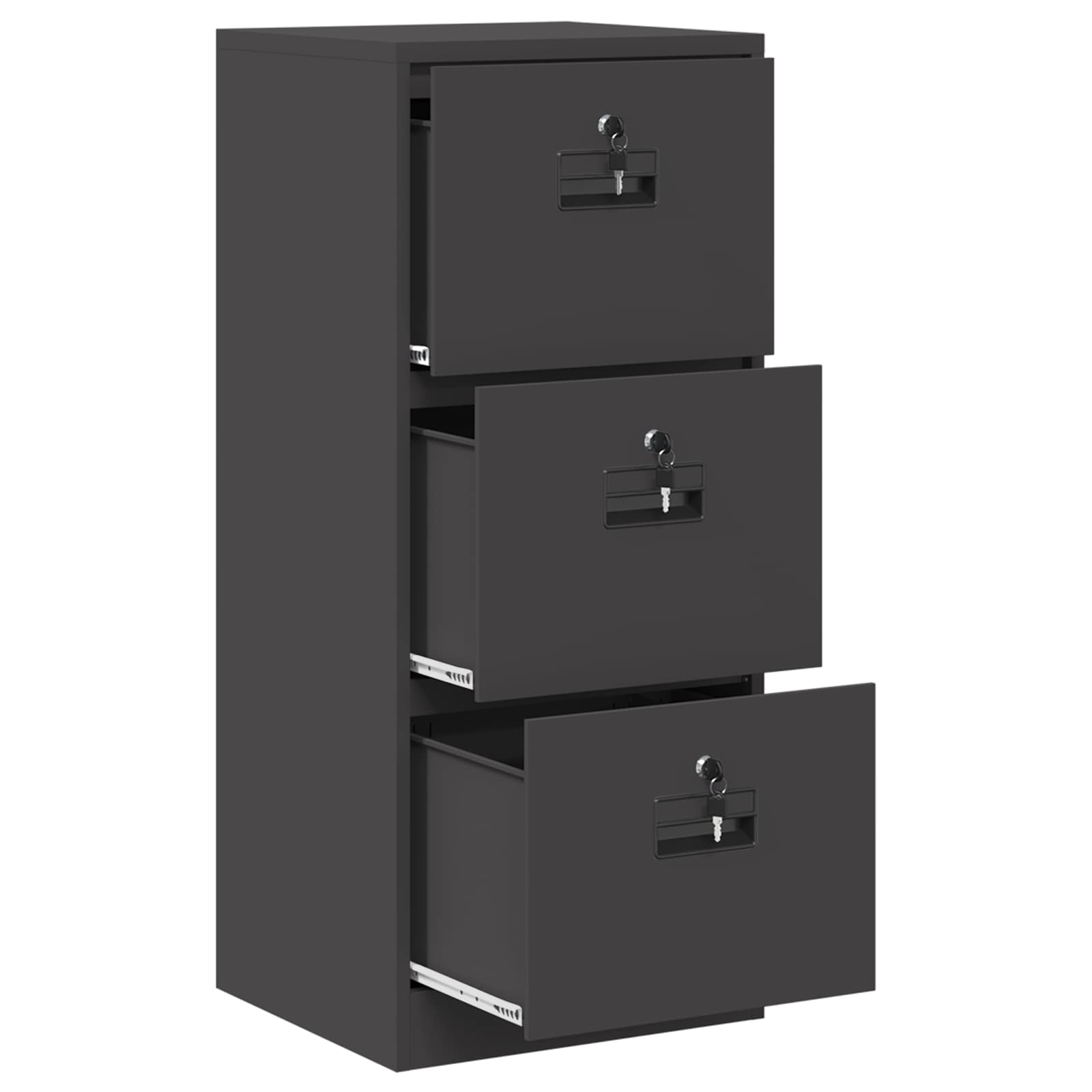 Cabinet de Dossier Noir 44 x 50 x 106.5 cm Acier Laminé à Froid - XIOS