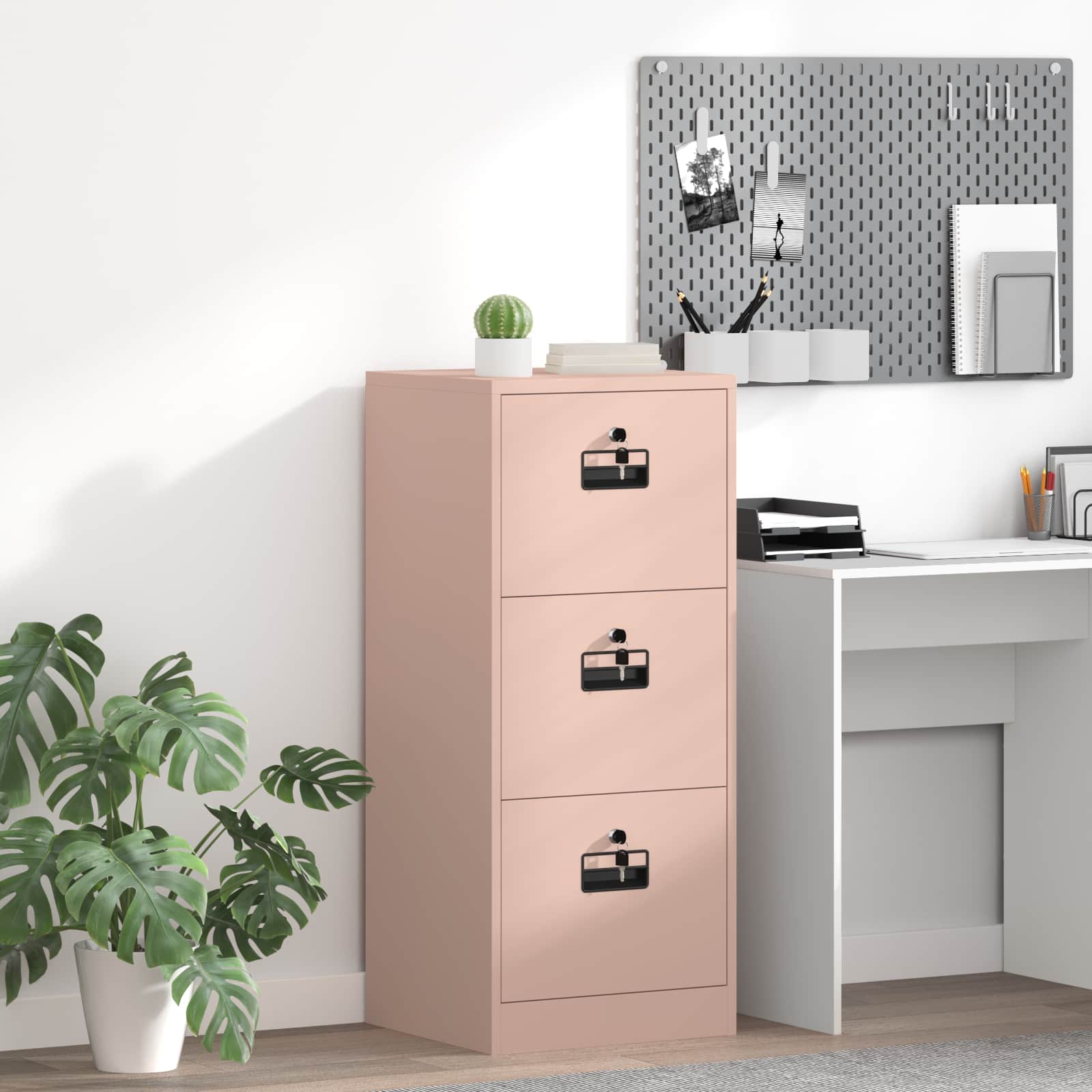 Cabinet de Dossier Rose 44 x 50 x 106.5 cm Acier Laminé à Froid - XIOS
