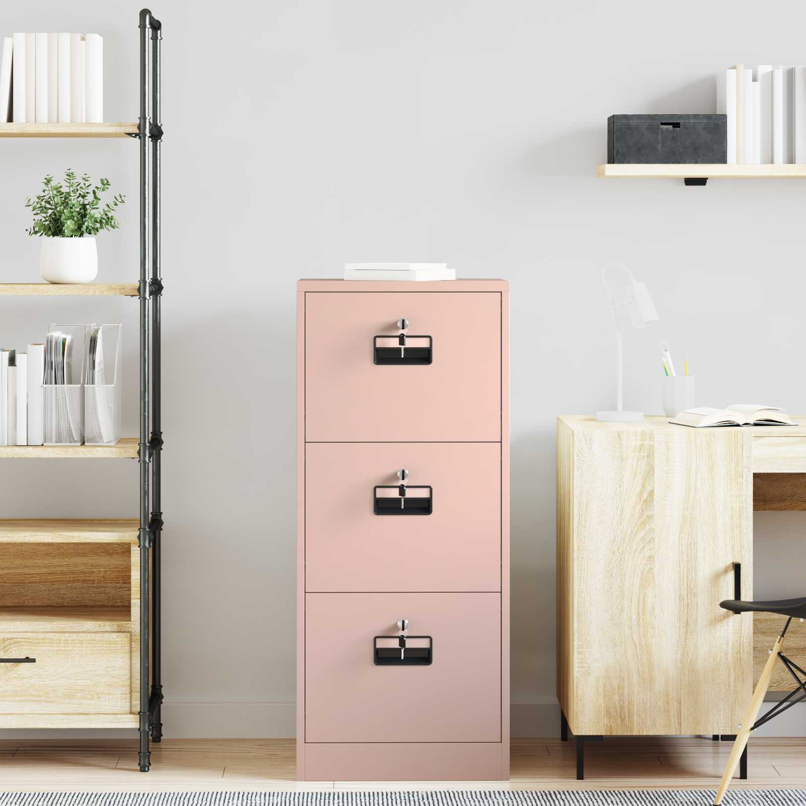 Cabinet de Dossier Rose 44 x 50 x 106.5 cm Acier Laminé à Froid - XIOS