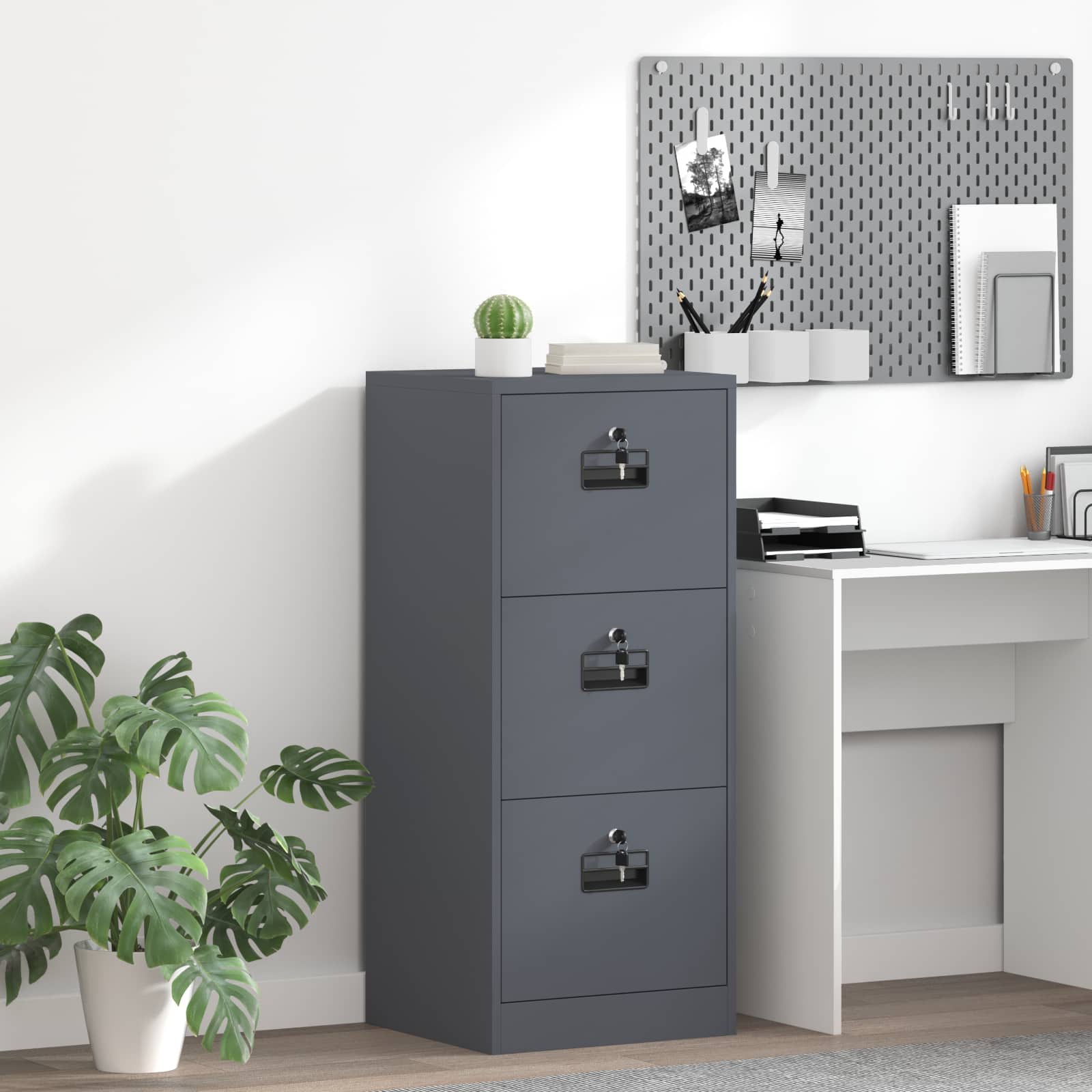 Cabinet de Dossier avec tiroir Anthracite 45,5 x 42 x 106,5 cm