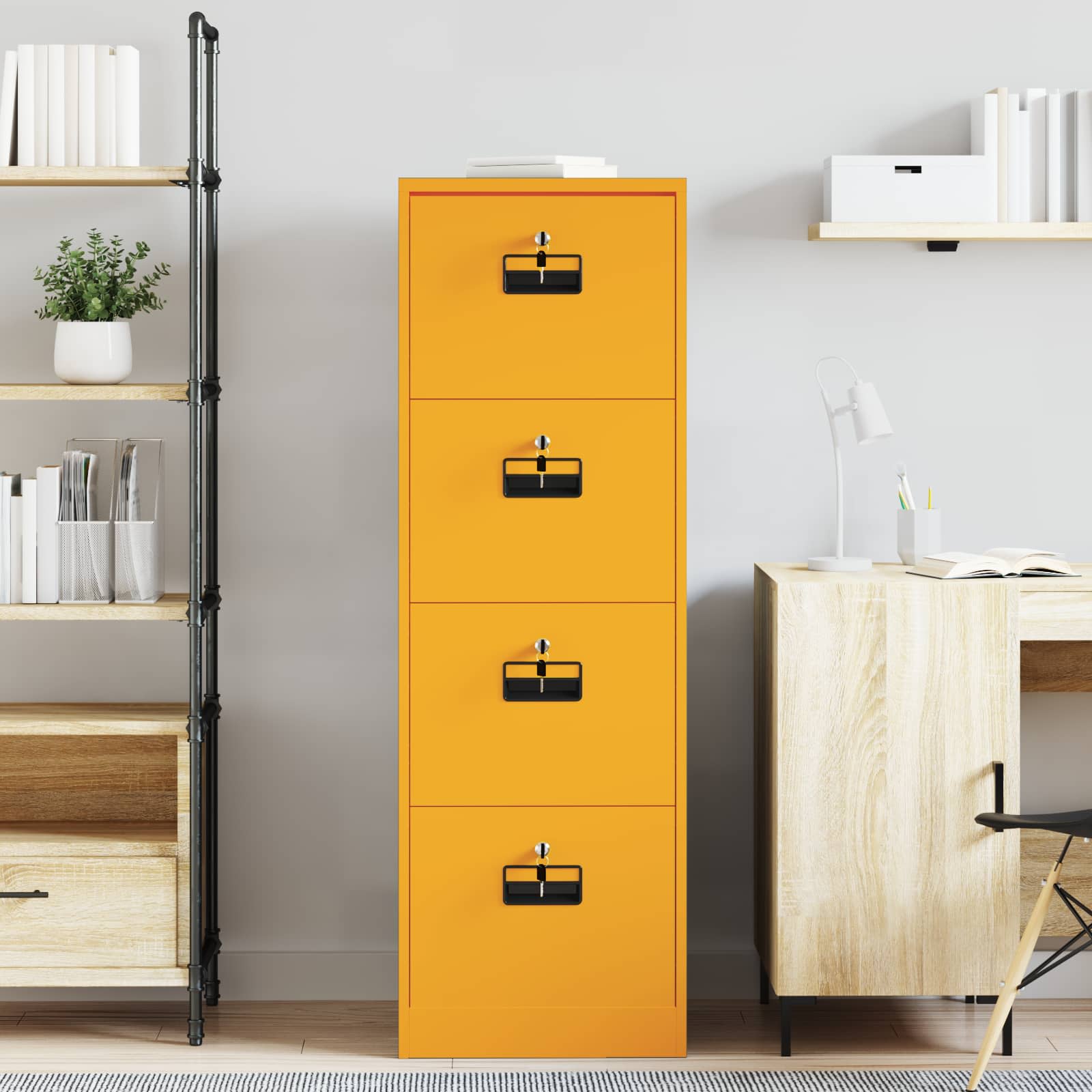 Cabinet de Dossier Jaune moutarde 45,5 x 42 x 139 cm