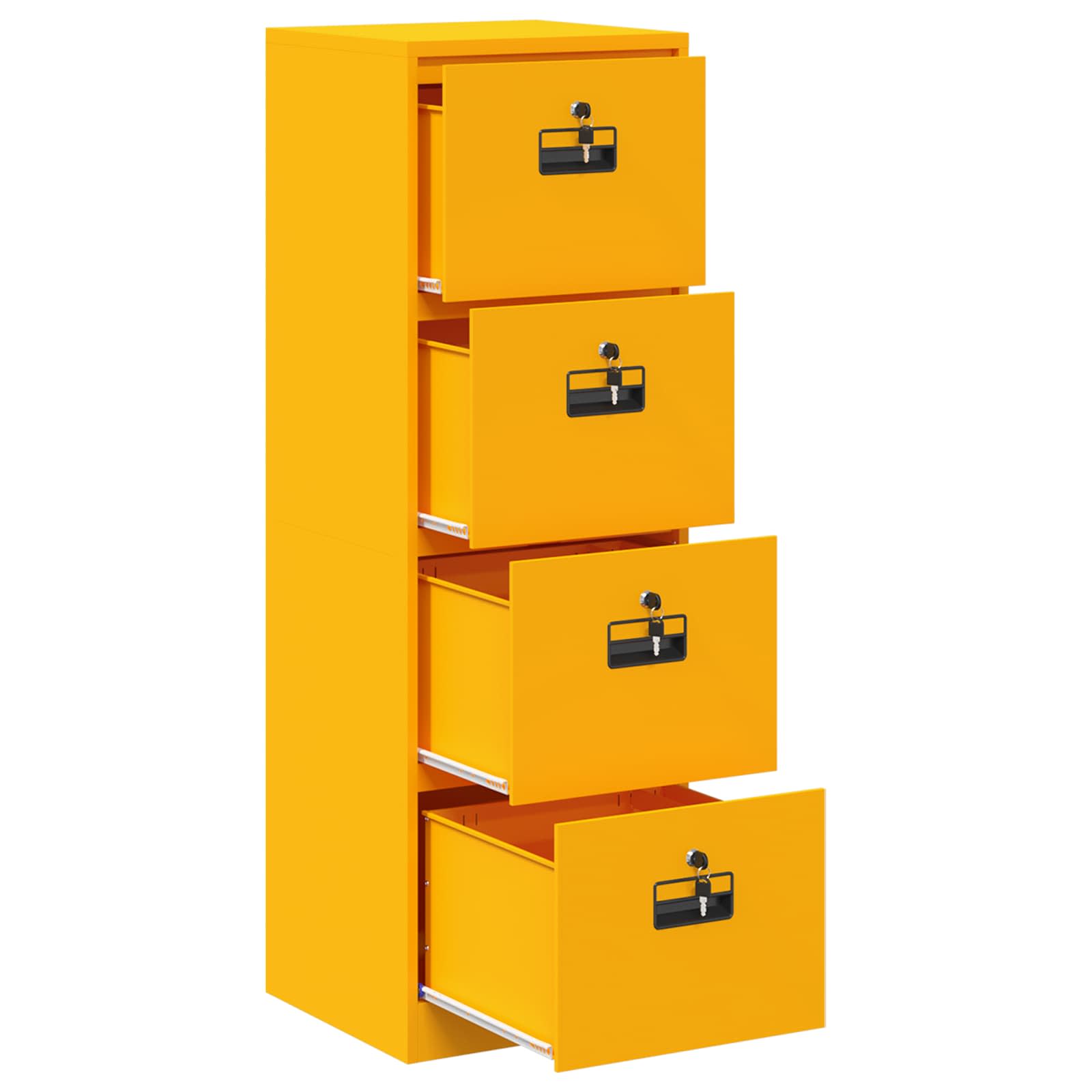 Cabinet de Dossier Jaune moutarde 45,5 x 42 x 139 cm