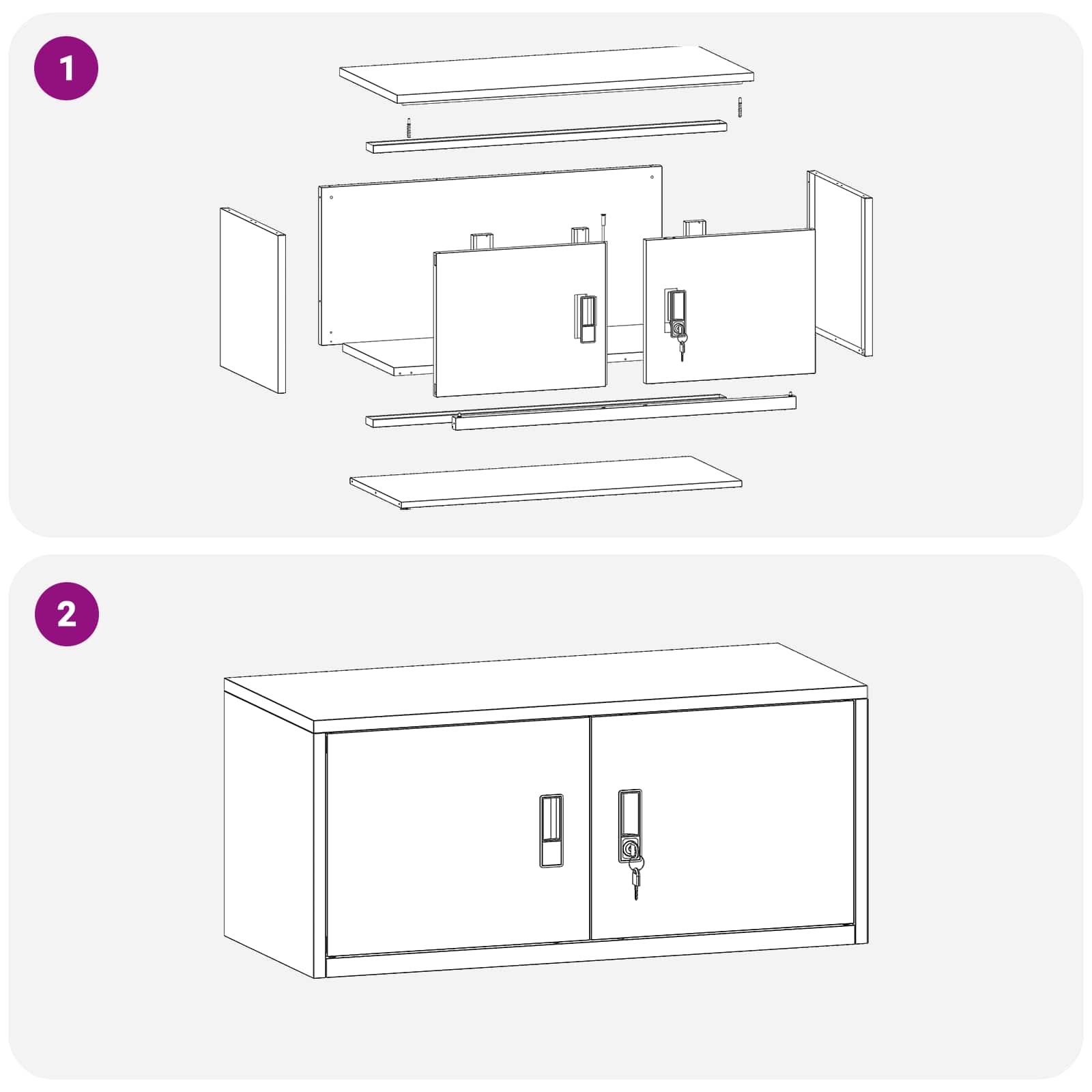 Armoire de rangement Blanc 90 x 40 x 40 cm Acier Laminé à Froid - XIOS