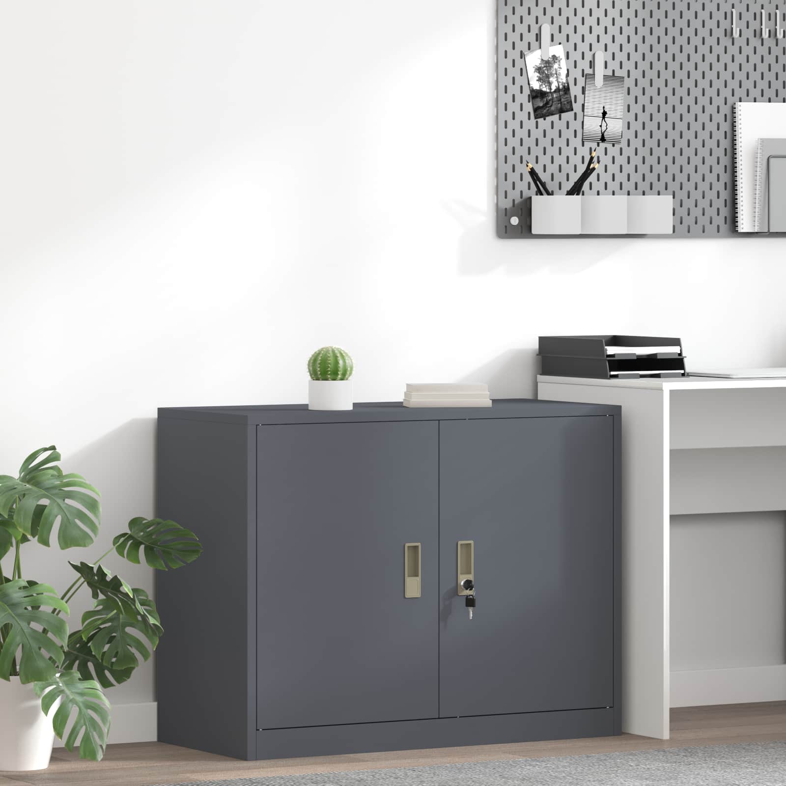 Armoire de rangement avec stockage Anthracite 90 x 40 x 70 cm