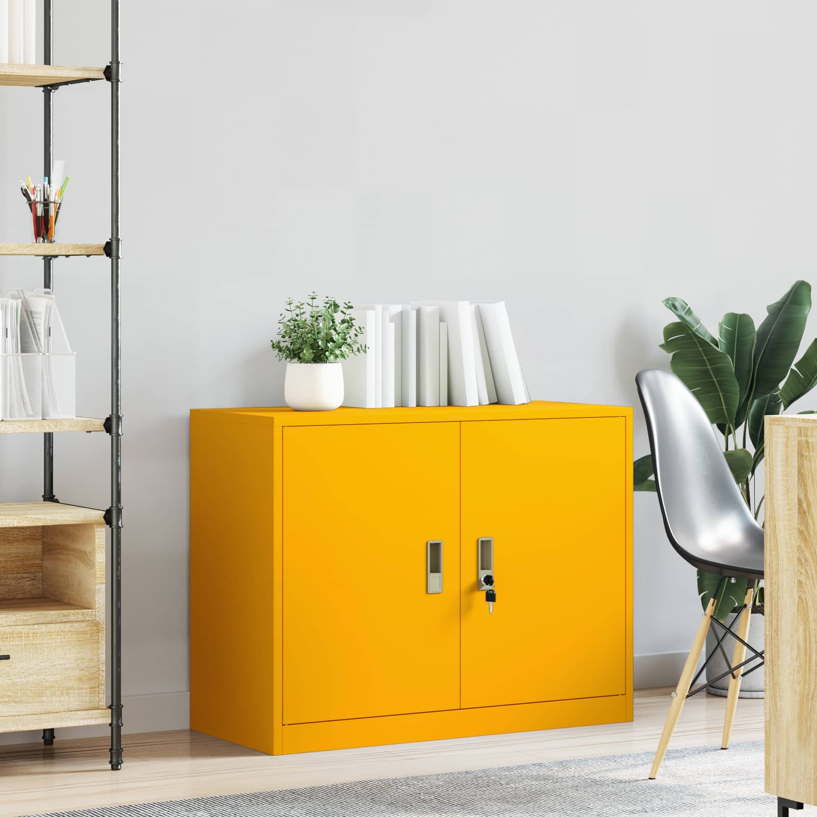 Armoire de rangement Jaune moutarde 90 x 40 x 70 cm - XIOS