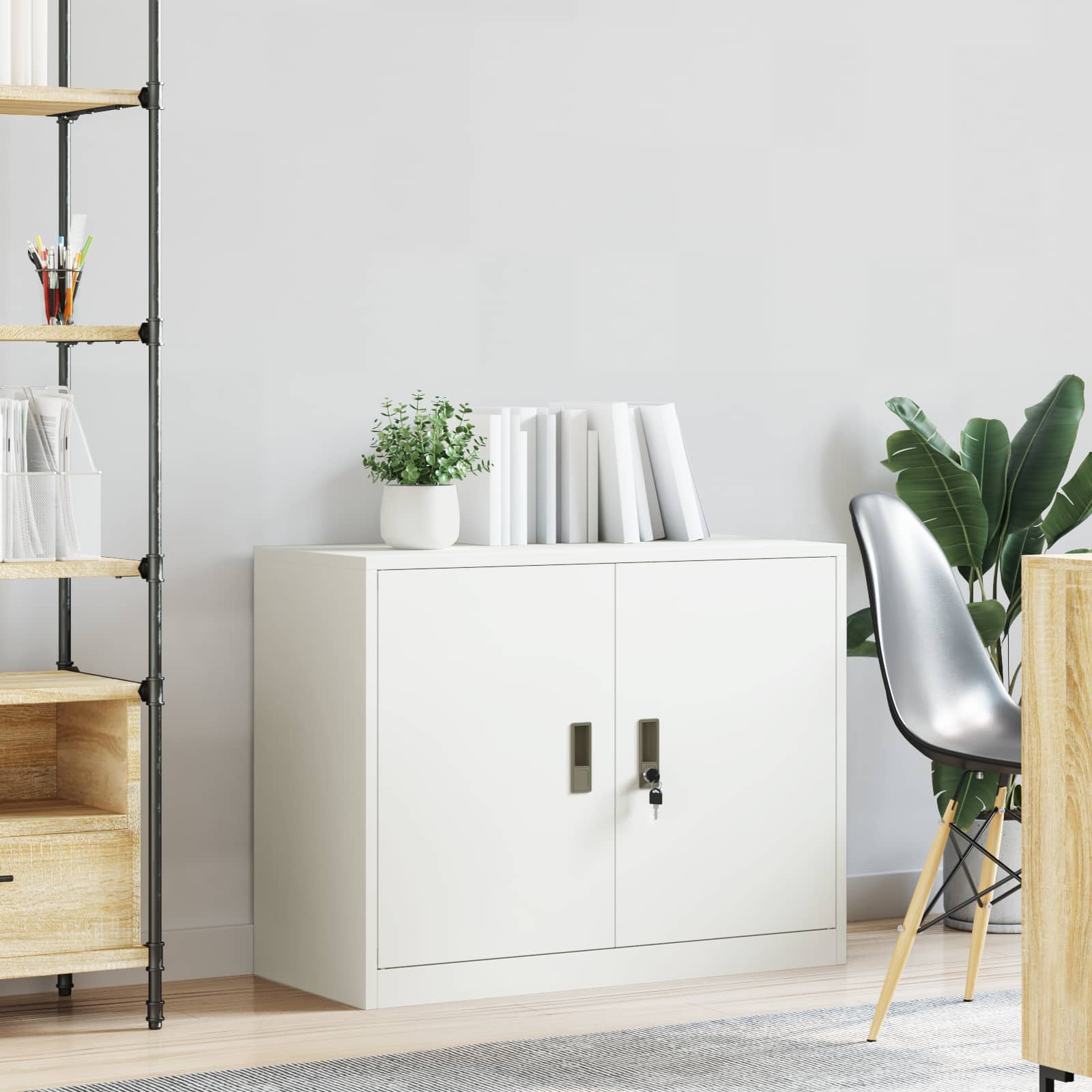 Armoire de rangement Blanc 90 x 40 x 70 cm Acier