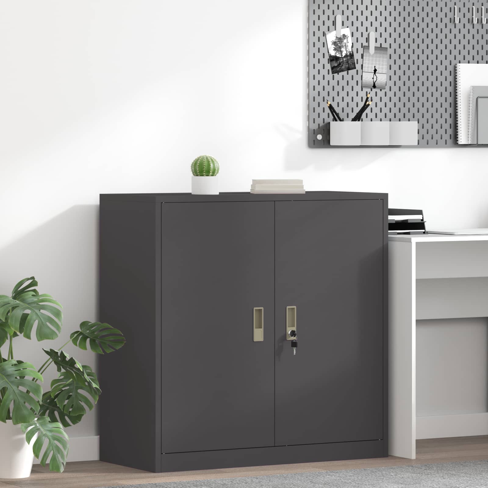 Armoire de rangement Noir 90 x 40 x 90 cm Acier