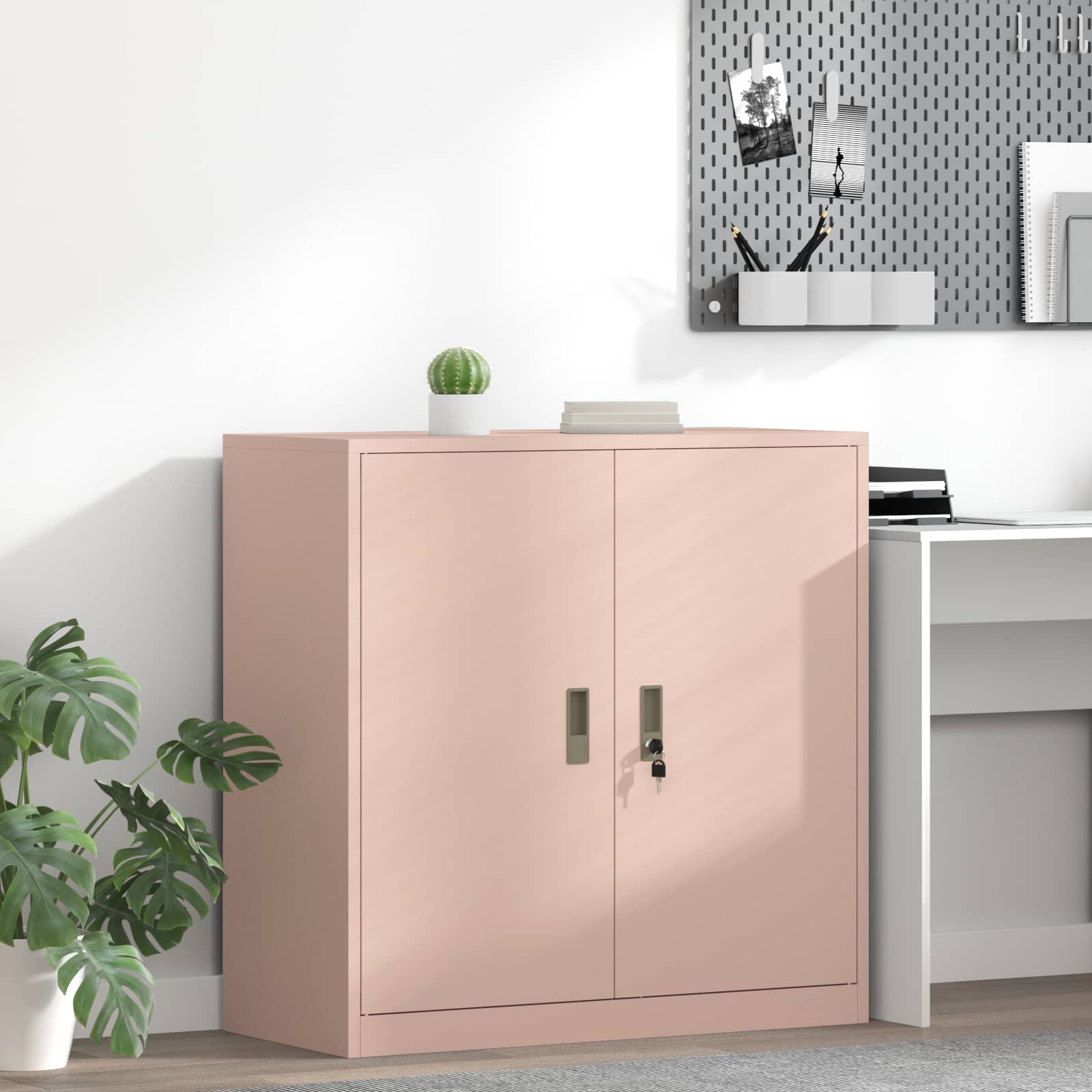 Armoire de rangement Rose 90 x 40 x 90 cm Acier Laminé à Froid - XIOS