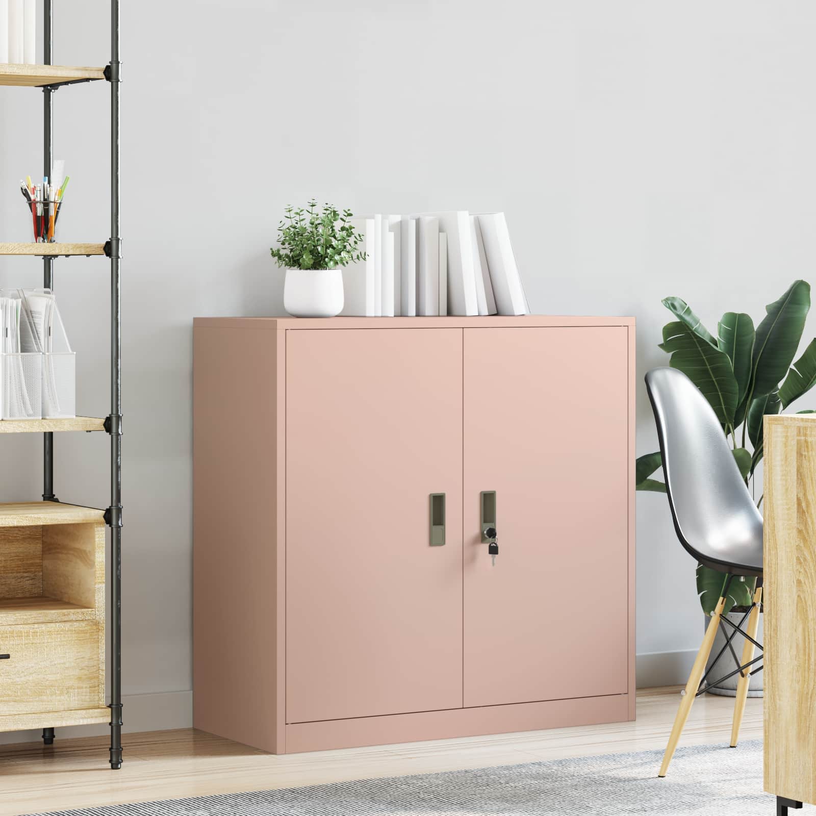Armoire de rangement Rose 90 x 40 x 90 cm Acier Laminé à Froid - XIOS