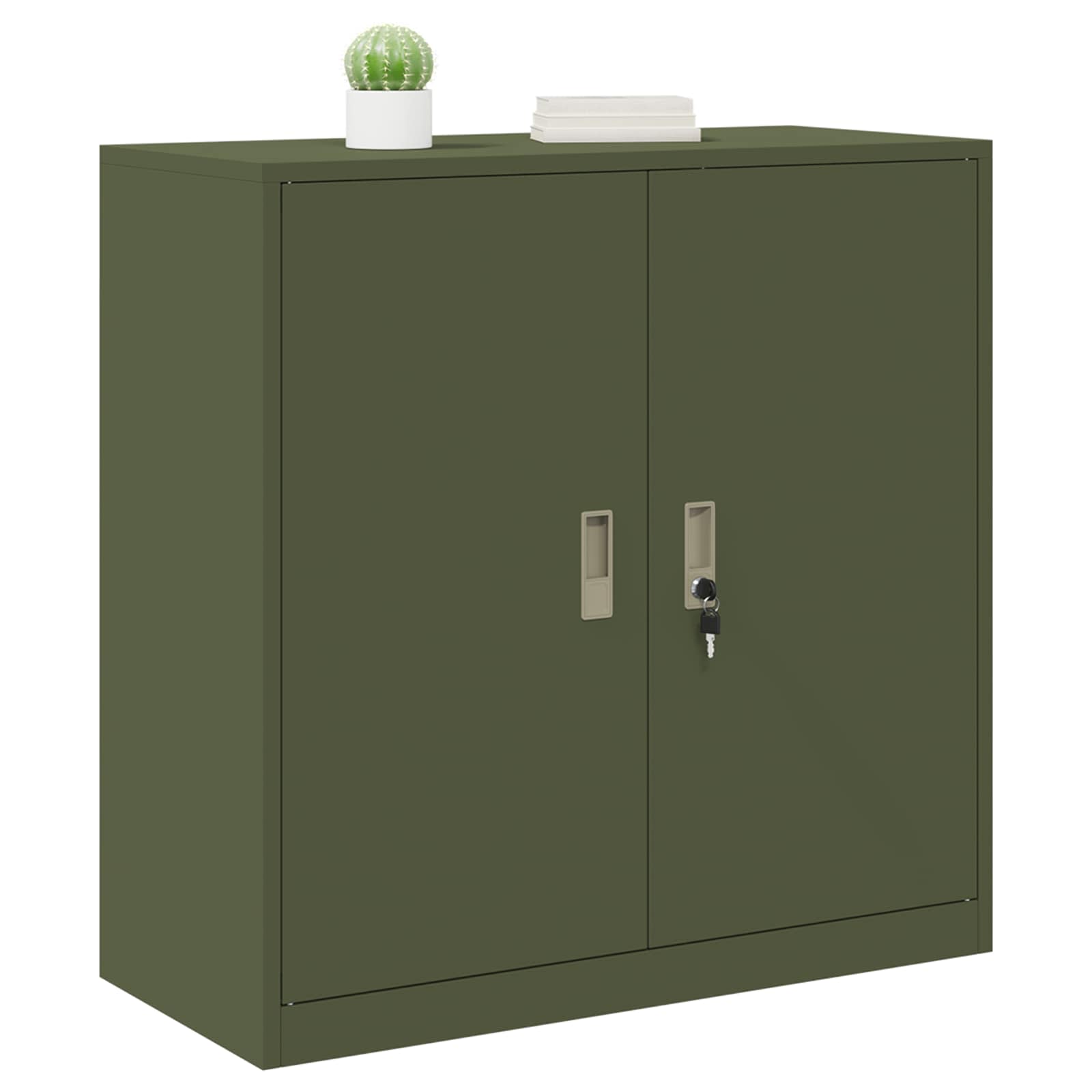 Armoire de rangement avec stockage Vert olive 90 x 40 x 90 cm - XIOS