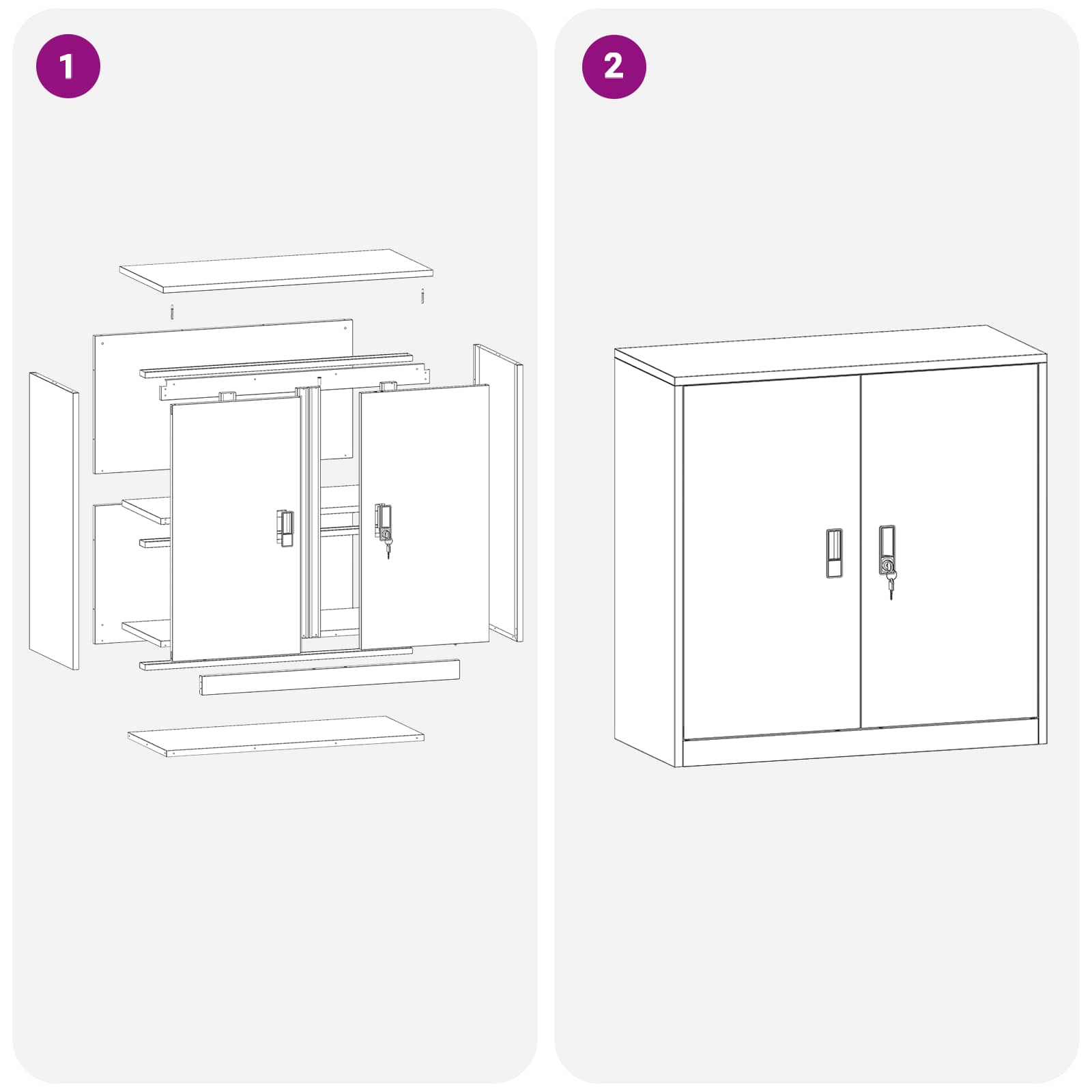 Armoire de rangement Blanc 90 x 40 x 90 cm Acier