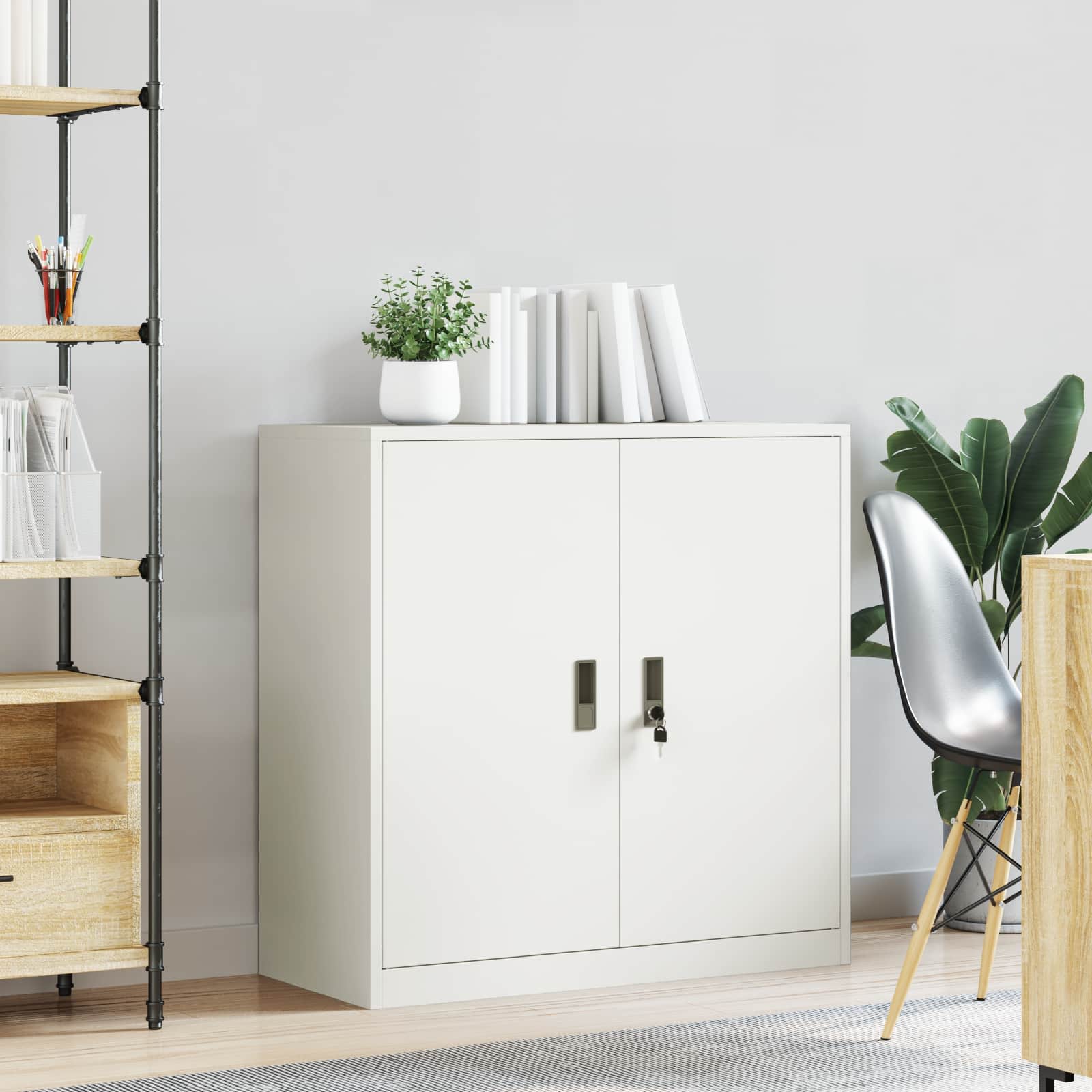 Armoire de rangement Blanc 90 x 40 x 90 cm Acier