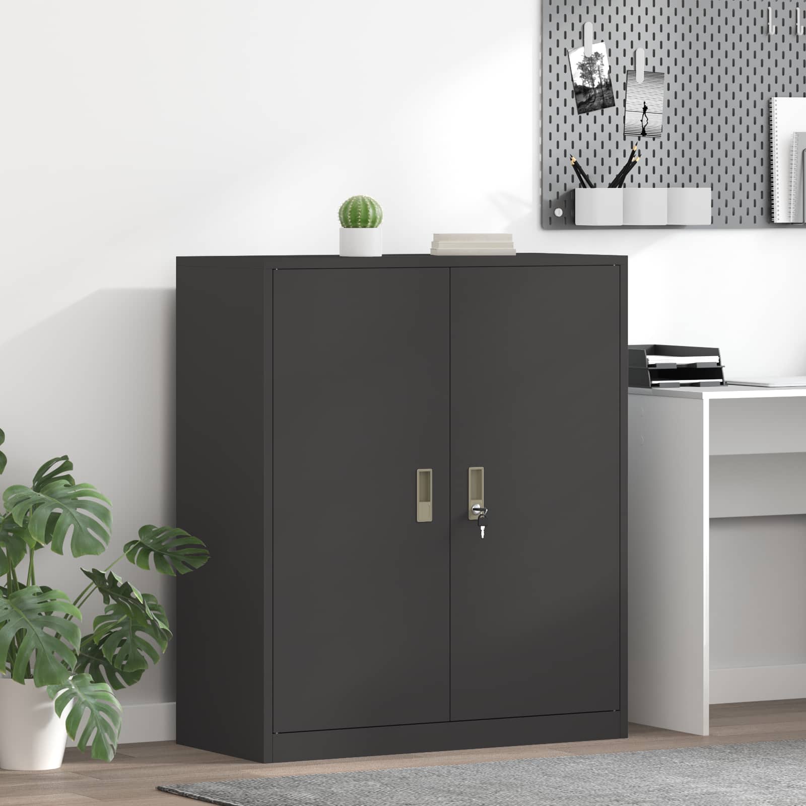 Armoire de rangement Noir 90 x 40 x 105 cm Acier