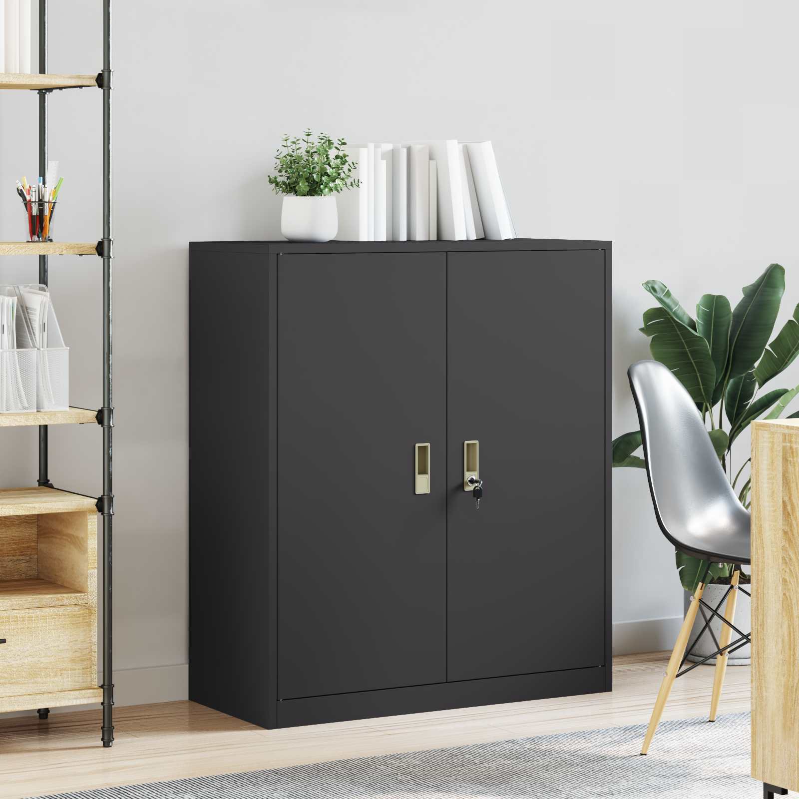 Armoire de rangement Noir 90 x 40 x 105 cm Acier