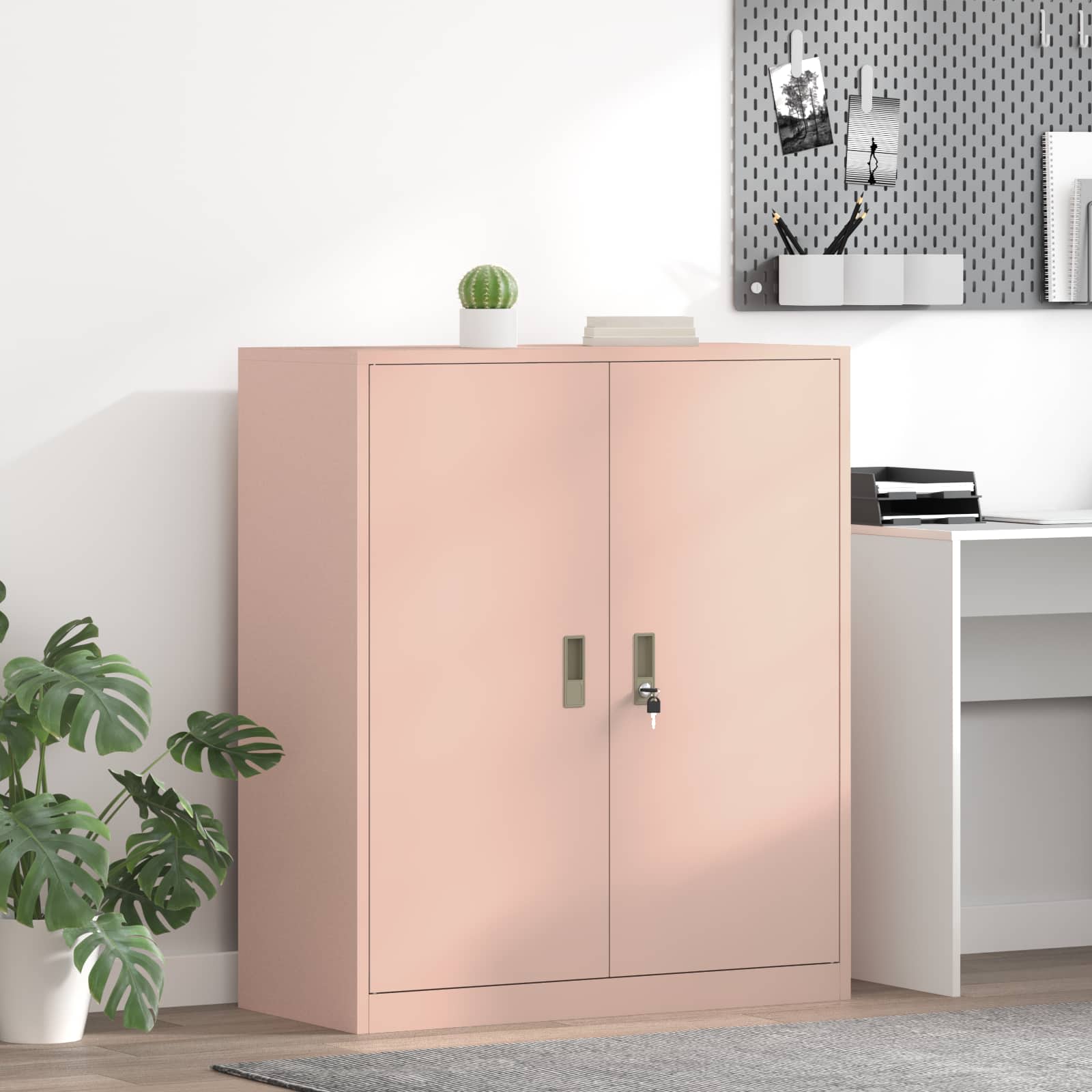 Armoire de rangement Rose 90 x 40 x 105 cm Acier Laminé à Froid - XIOS