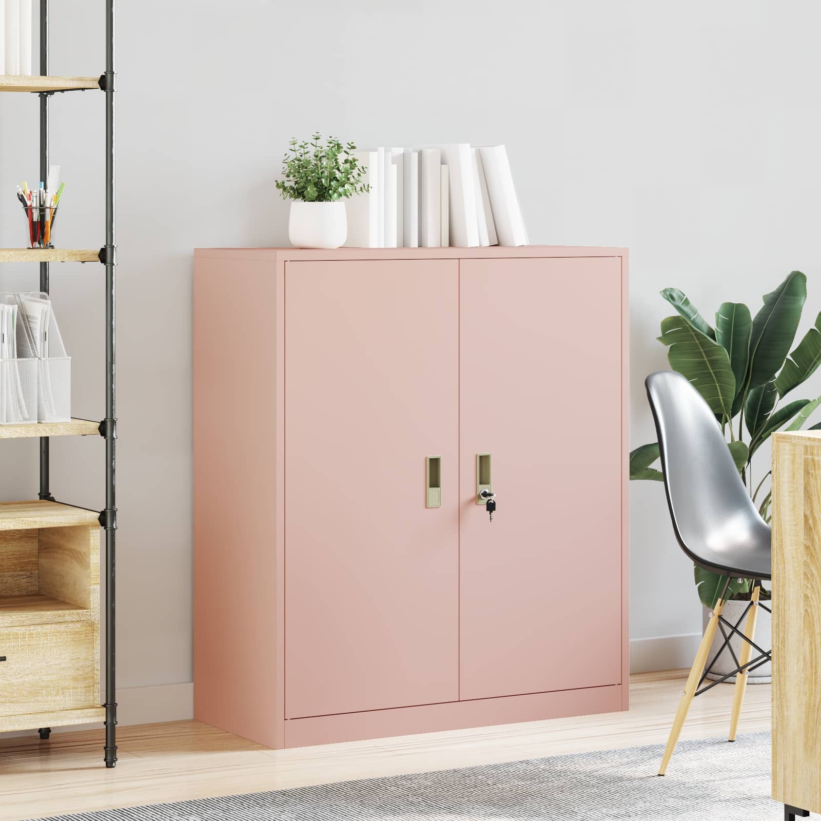 Armoire de rangement Rose 90 x 40 x 105 cm Acier Laminé à Froid - XIOS