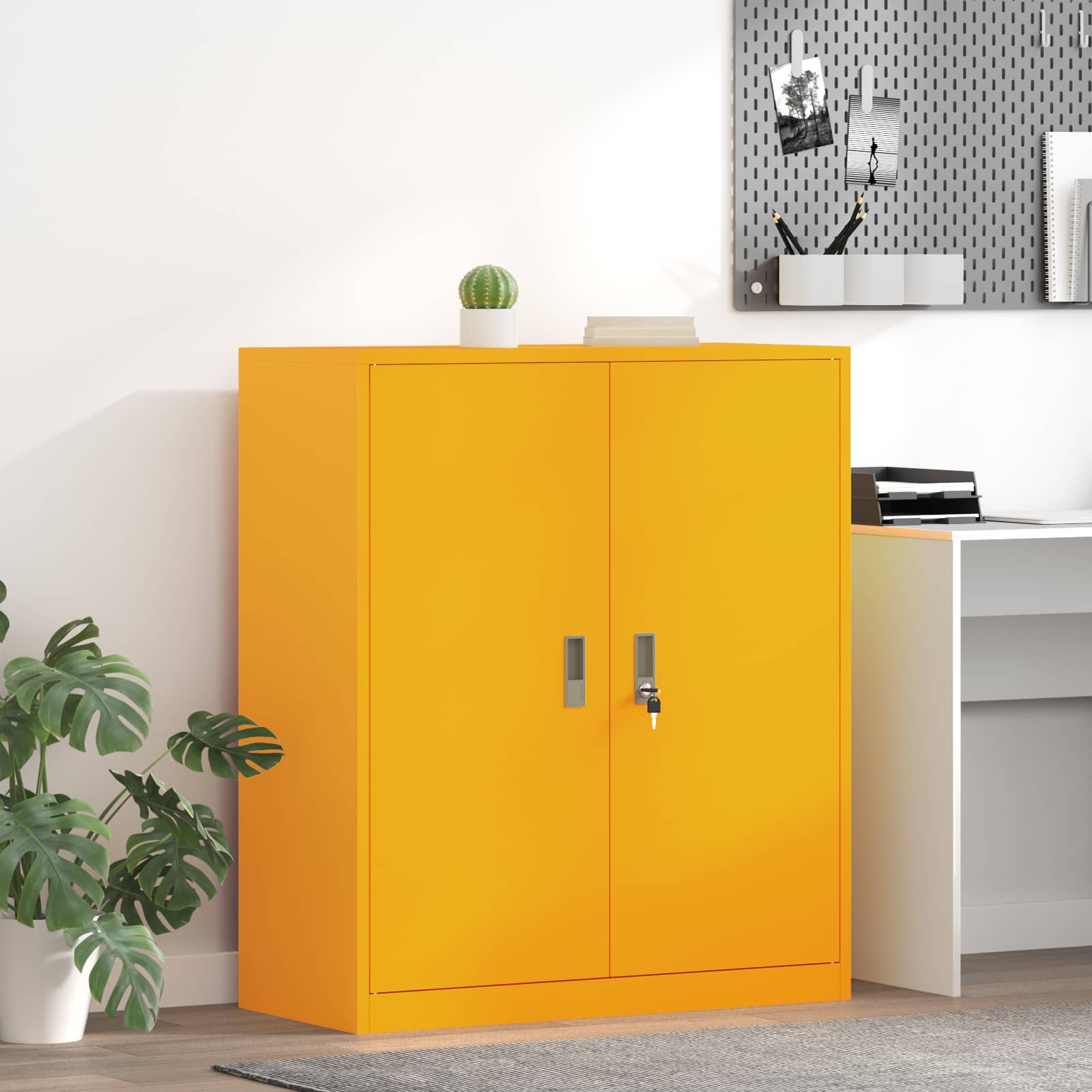 Armoire de rangement Jaune moutarde 90 x 40 x 105 cm - XIOS
