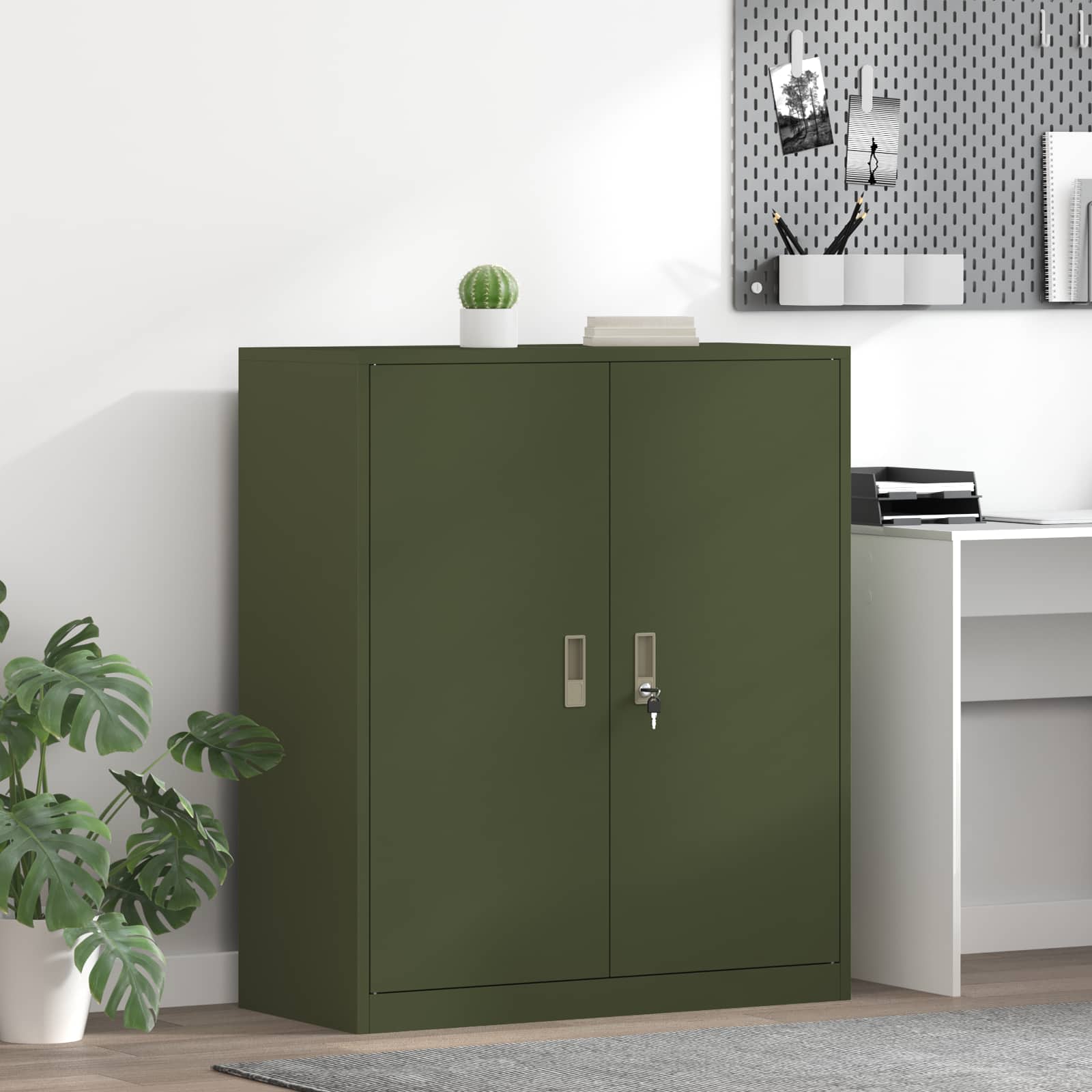 Armoire de rangement avec stockage Vert olive 90 x 40 x 105 cm - XIOS