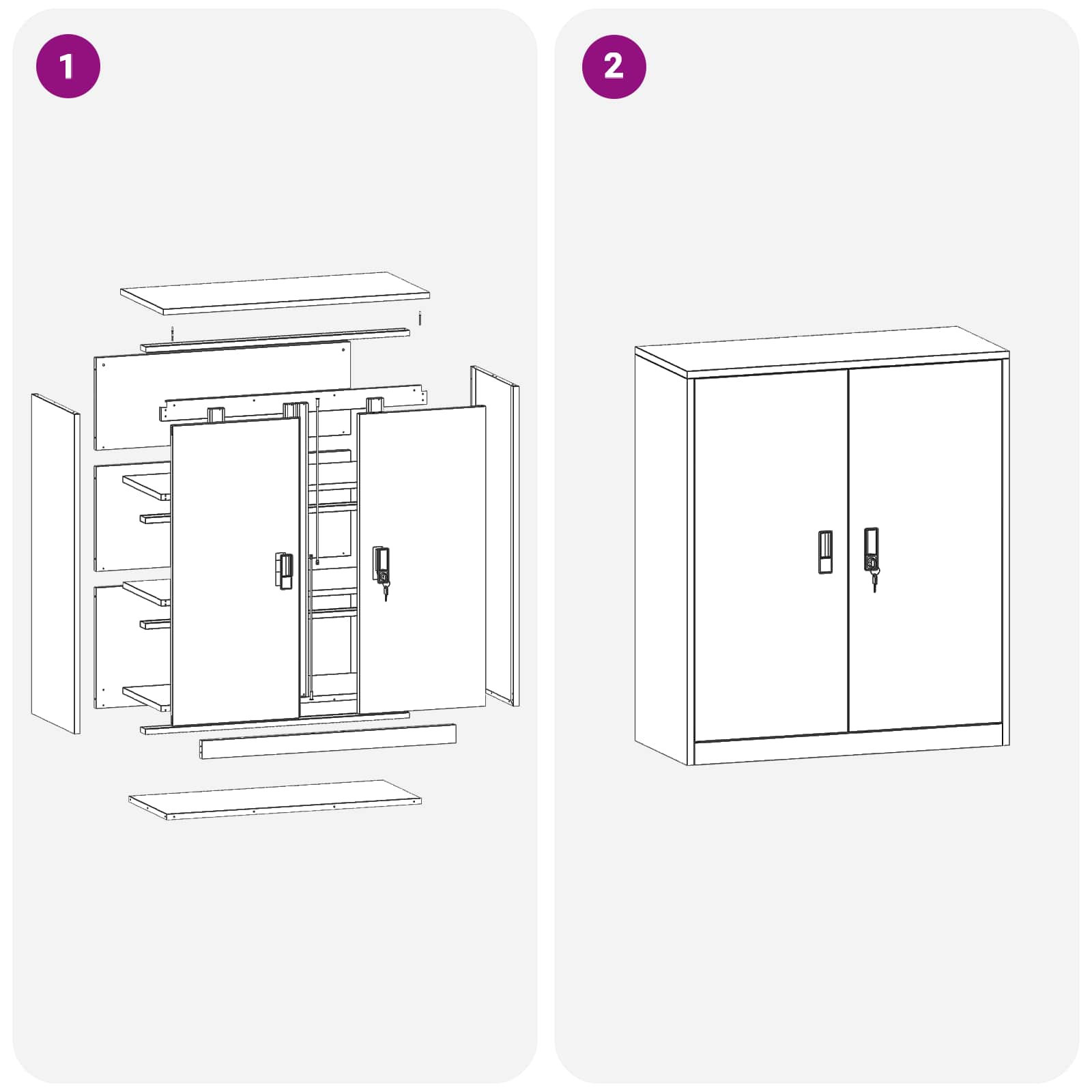 Armoire de rangement avec stockage Blanc 90 x 40 x 105 cm - XIOS