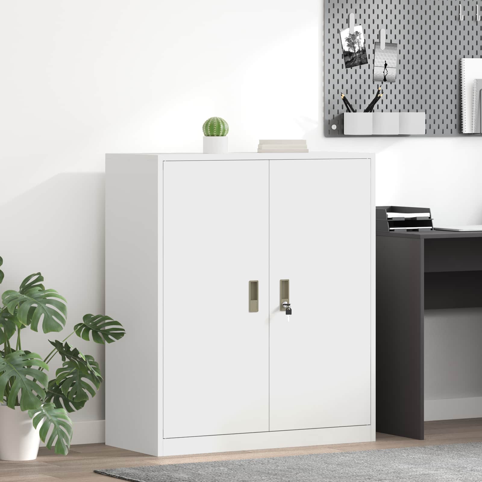Armoire de rangement Blanc 90 x 40 x 105 cm Acier - XIOS