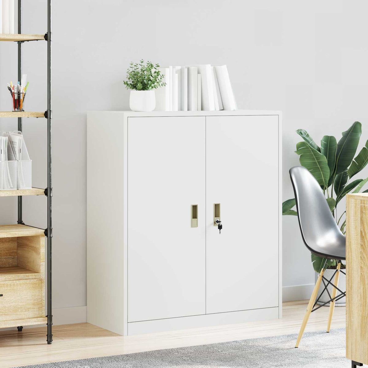 Armoire de rangement Blanc 90 x 40 x 105 cm Acier - XIOS