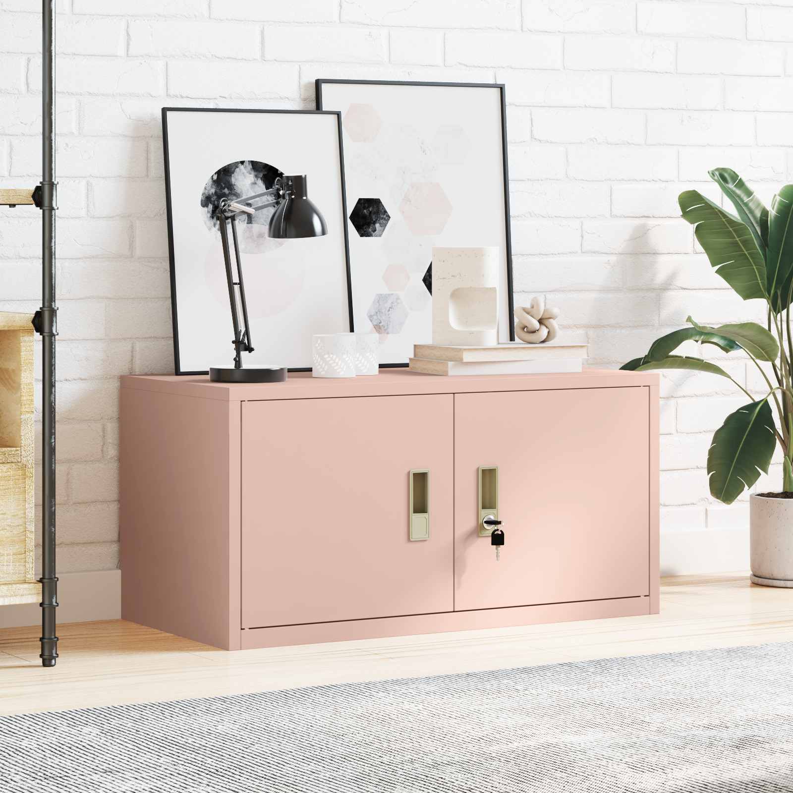 Armoire de rangement Rose 80 x 40 x 40 cm Acier Laminé à Froid - XIOS