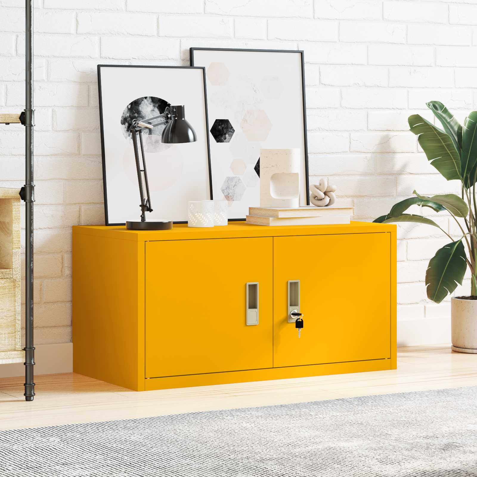 Armoire de rangement Jaune moutarde 80 x 40 x 40 cm - XIOS