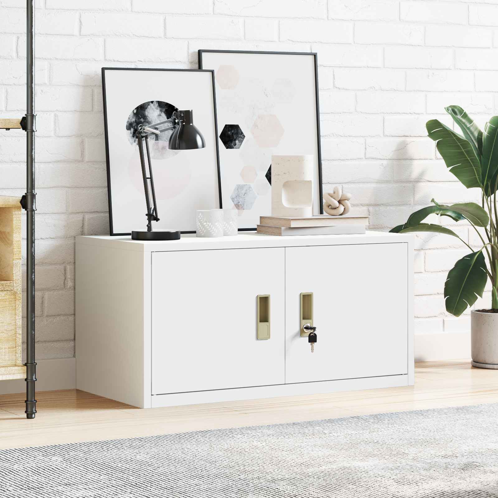 Armoire de rangement Blanc 80 x 40 x 40 cm Acier Laminé à Froid - XIOS