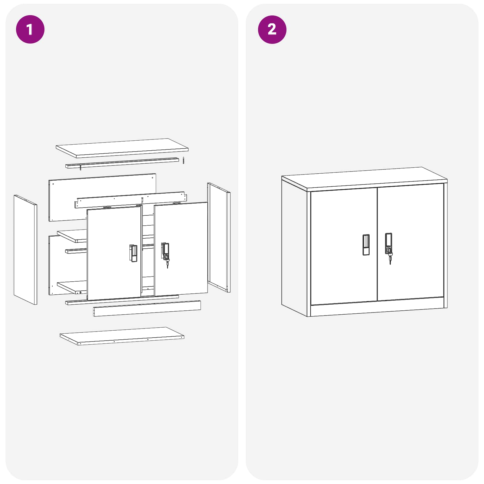 Armoire de rangement avec stockage Anthracite 80 x 40 x 70 cm - XIOS