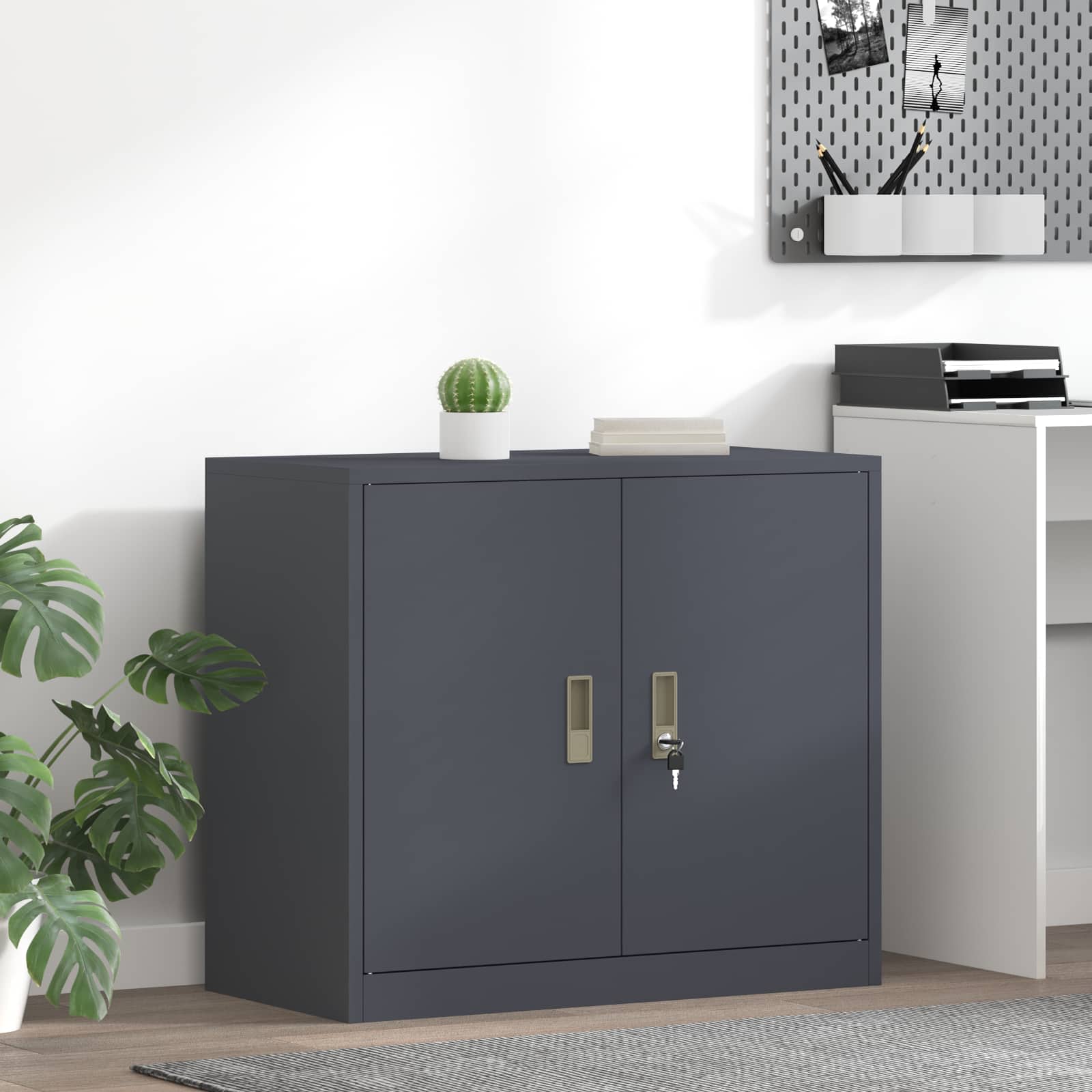 Armoire de rangement avec stockage Anthracite 80 x 40 x 70 cm - XIOS