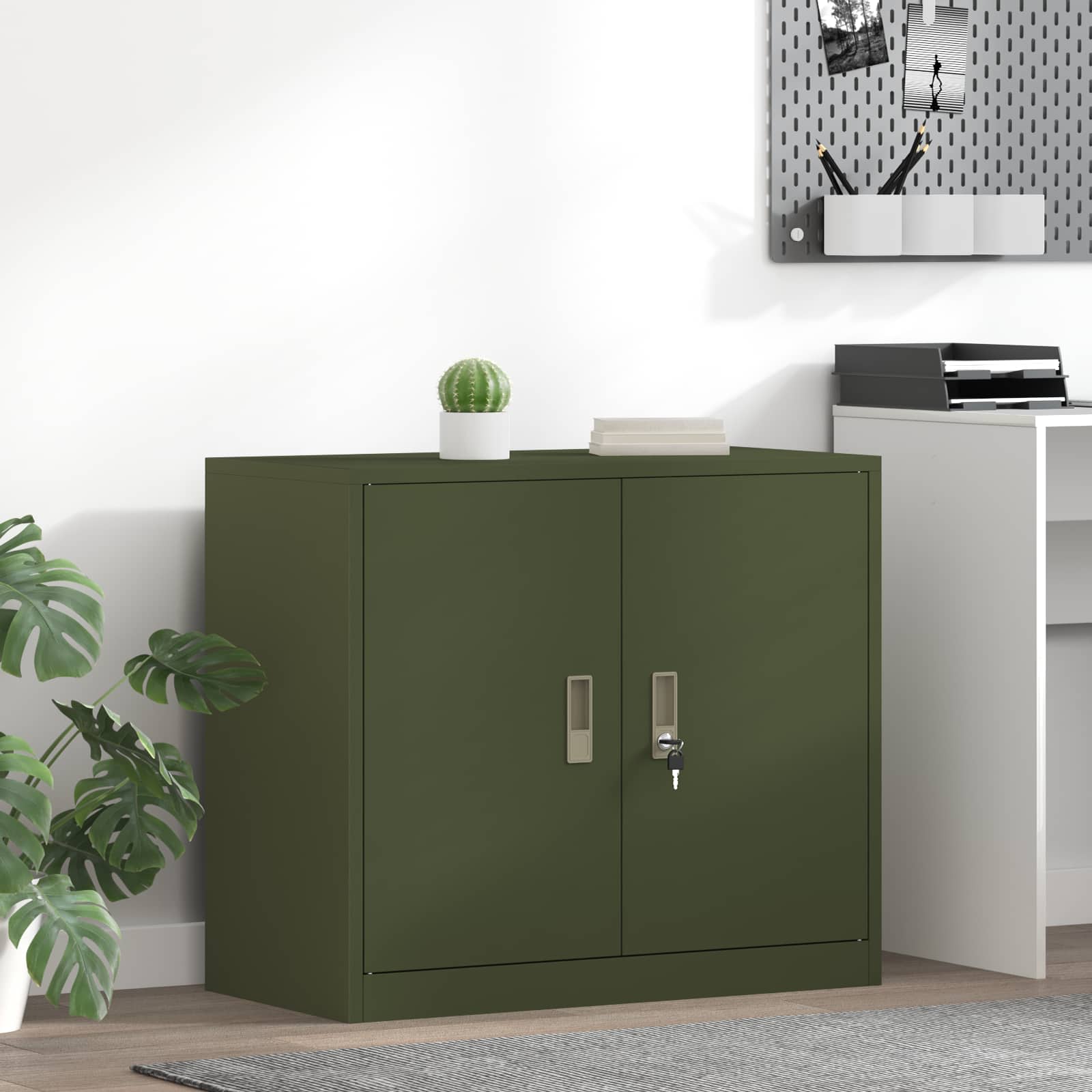 Armoire de rangement avec stockage Vert olive 80 x 40 x 70 cm - XIOS