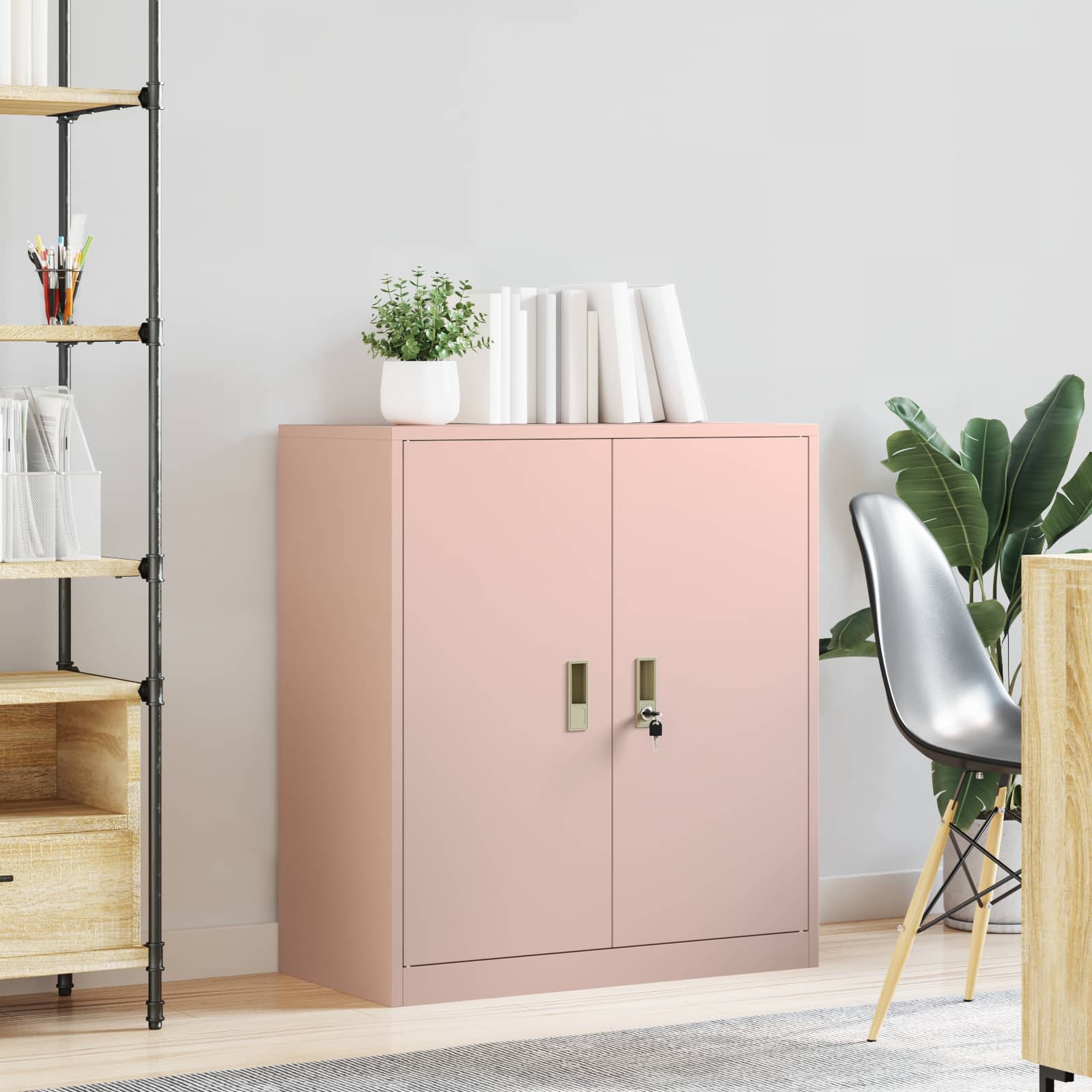 Armoire de rangement Rose 80 x 40 x 90 cm Acier Laminé à Froid - XIOS