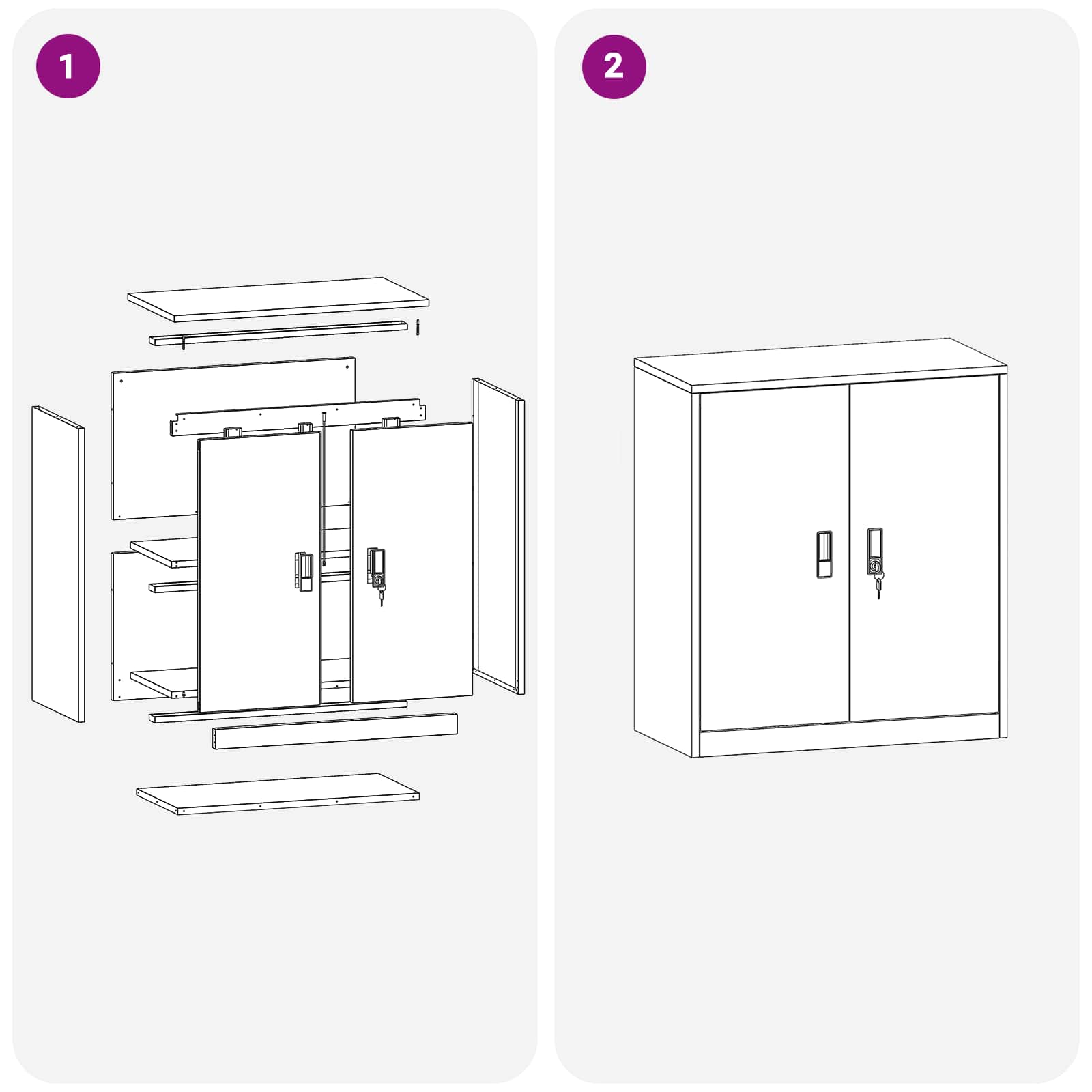 Armoire de rangement avec stockage Anthracite 80 x 40 x 90 cm - XIOS