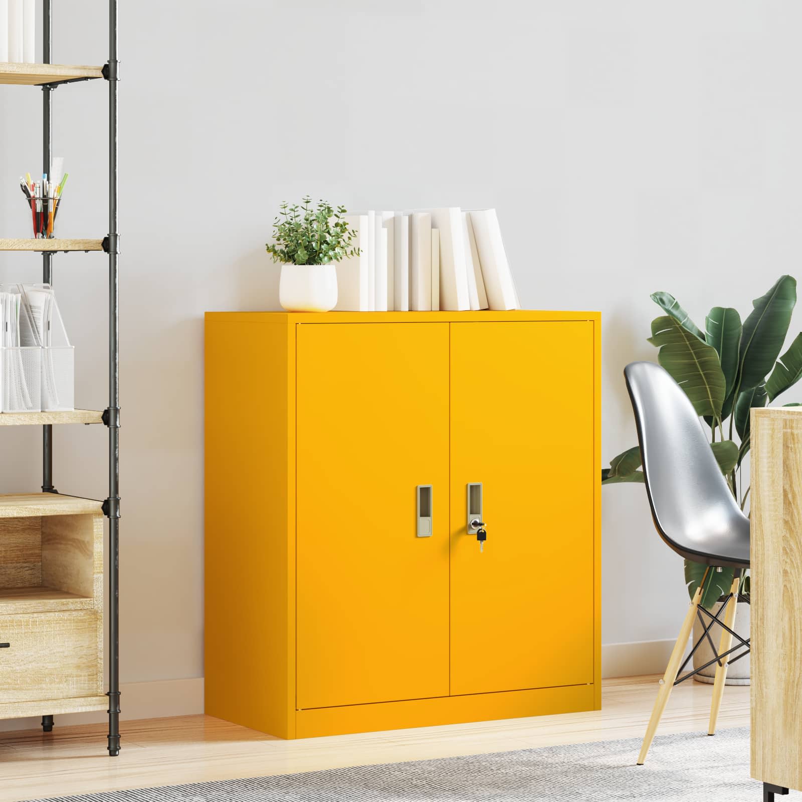 Armoire de rangement Jaune moutarde 80 x 40 x 90 cm - XIOS