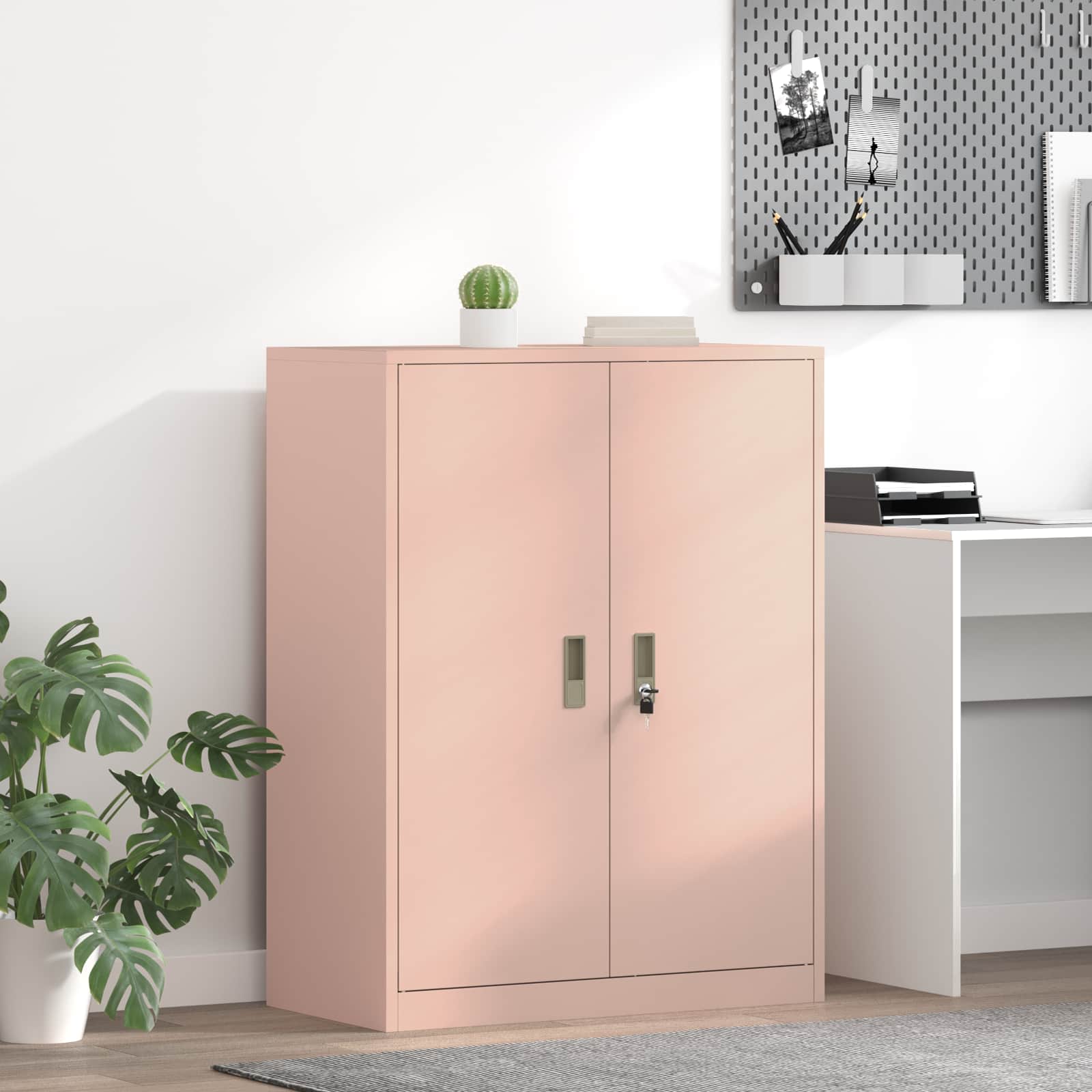 Armoire de rangement Rose 80 x 40 x 105 cm Acier Laminé à Froid