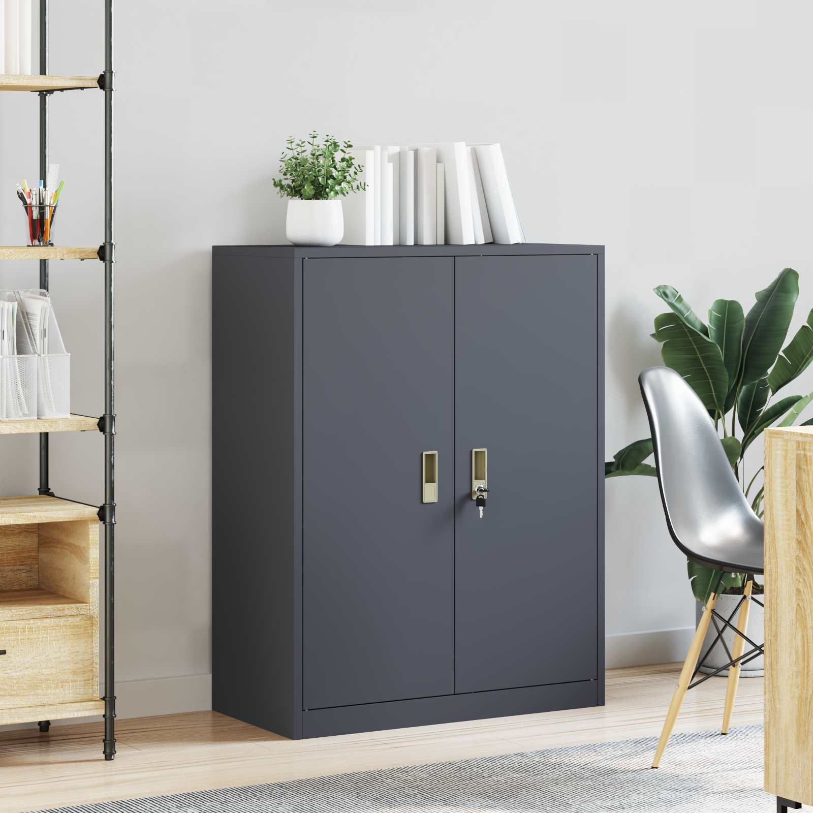 Armoire de rangement avec stockage Anthracite 80 x 40 x 105 cm - XIOS